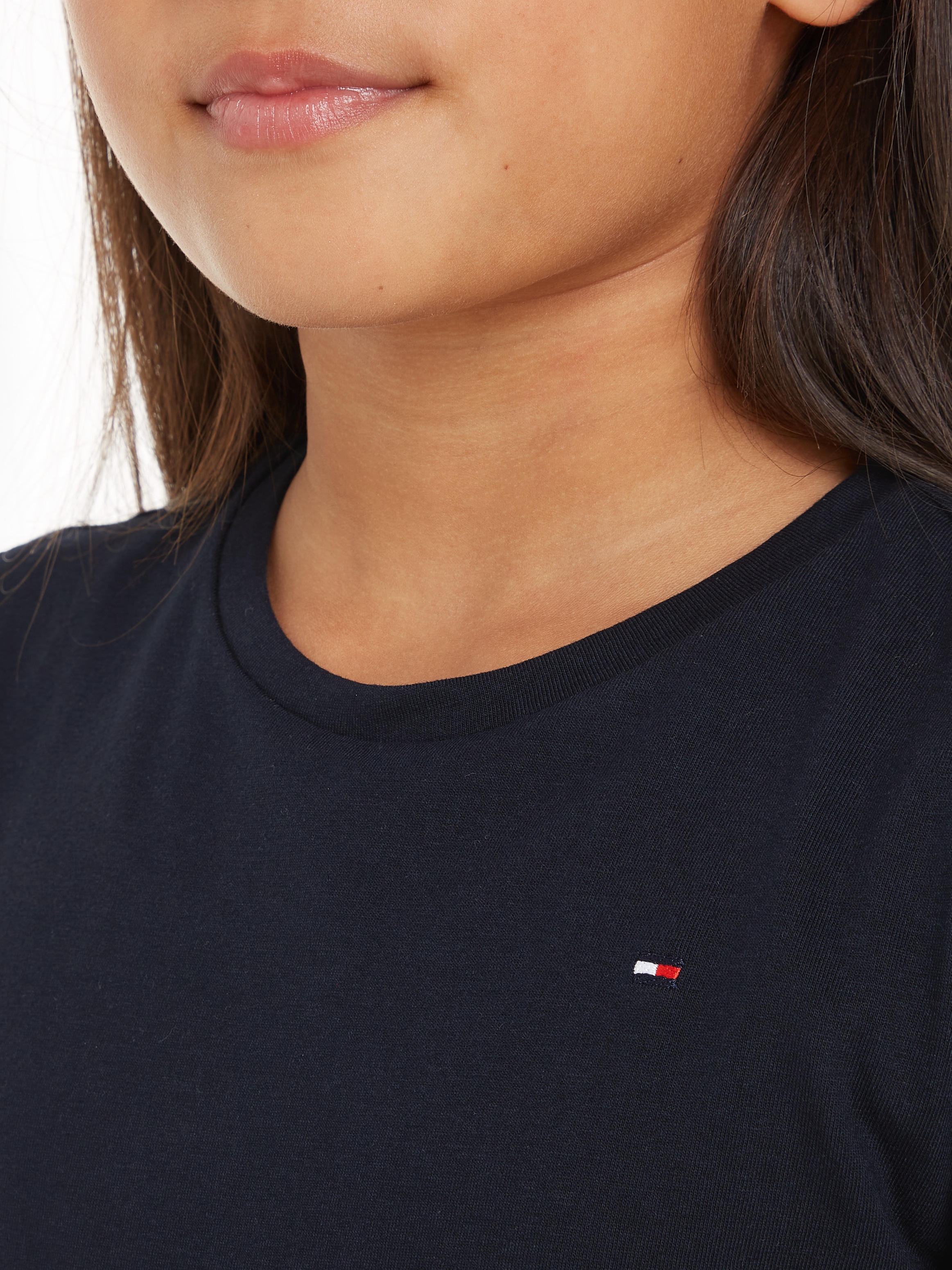 Tommy Hilfiger T-Shirt »ESSENTIAL RUFFLE SLEEVE TOP«, mit gewelltem Ärmelabschluss