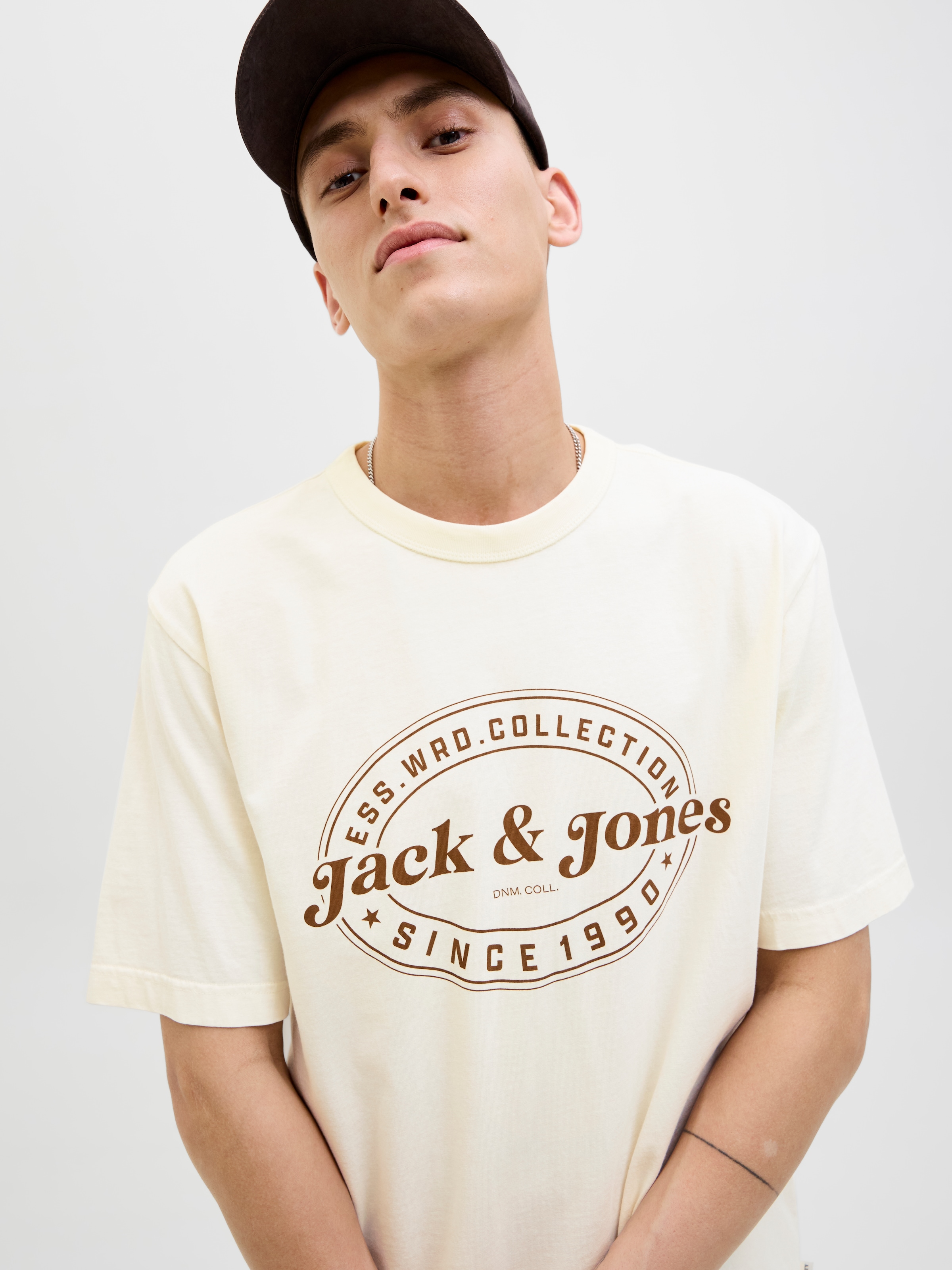Jack & Jones Rundhalsshirt »JJEDOVER PRINT TEE SS CREW NECK«