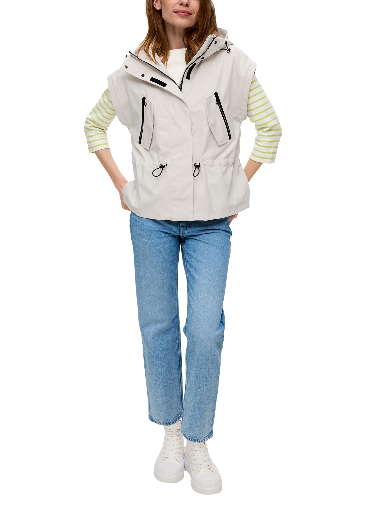 s.Oliver Outdoorjacke, mit Kapuze, mit abnehmbaren Ärmeln