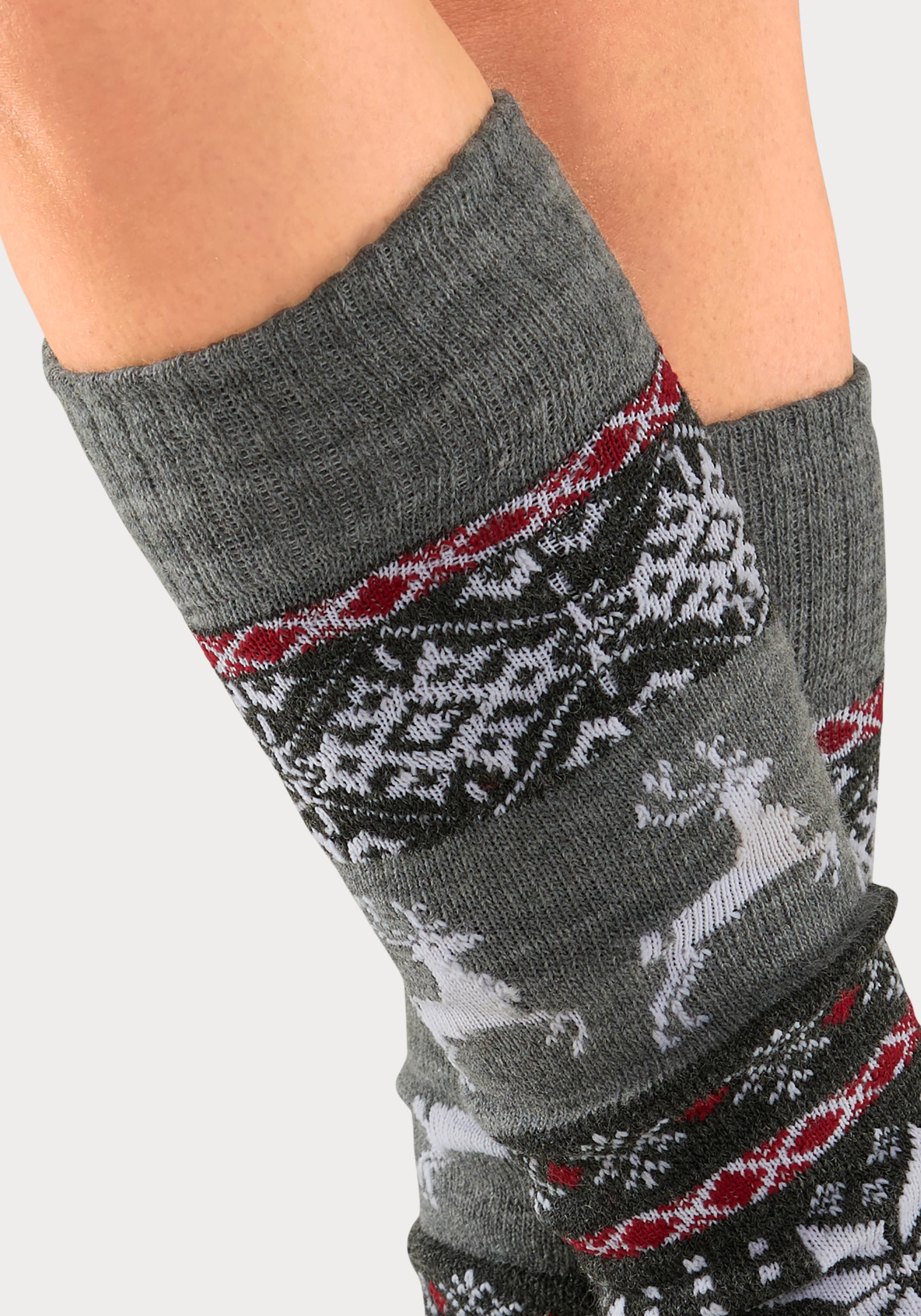 Lavana Beinstulpen, (Packung), mit eingestrickten Motiven