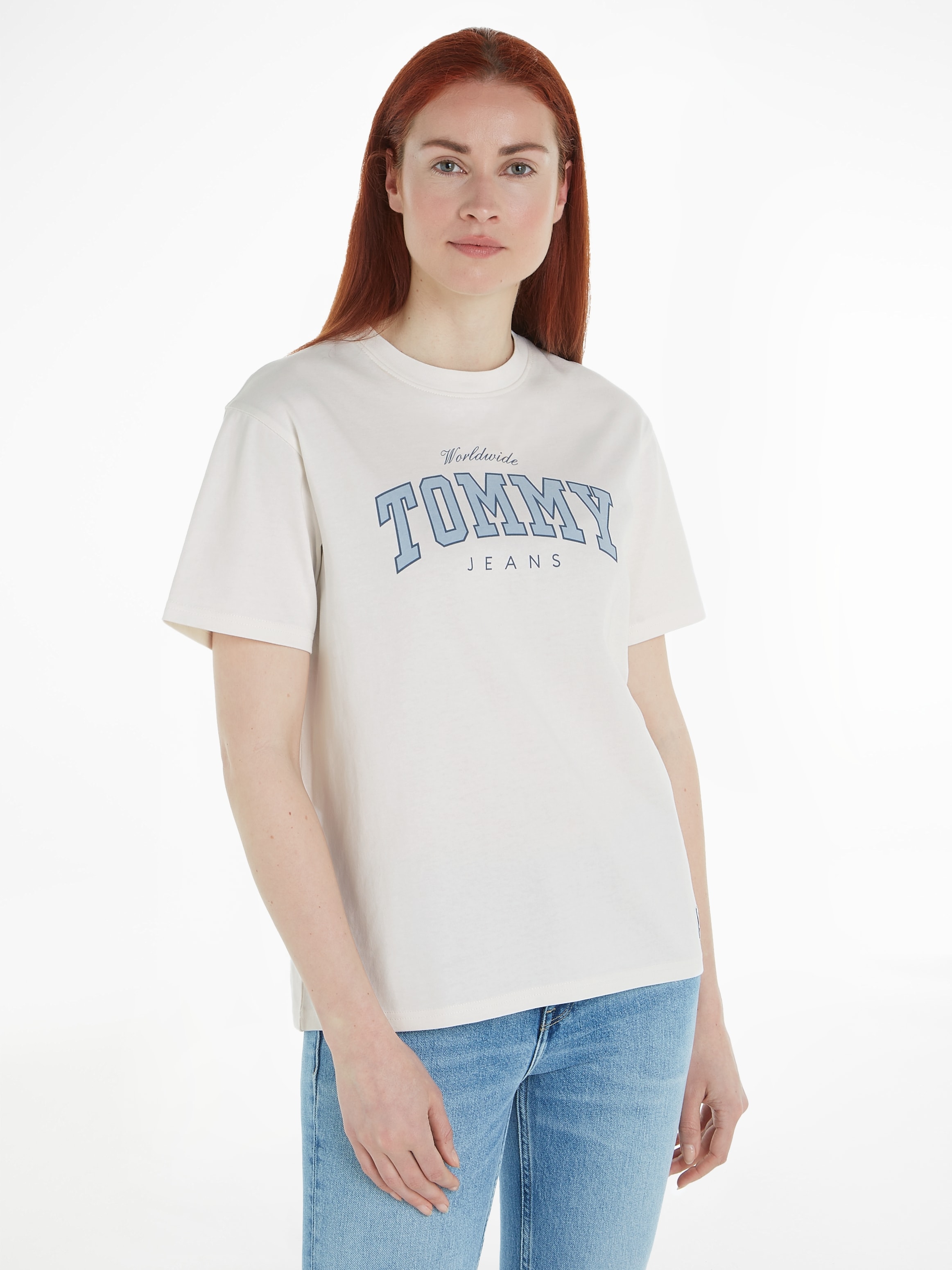 Tommy Jeans T-Shirt »TJW bestellen VARSITY online TEE«, Frontprint RLX mit LUX