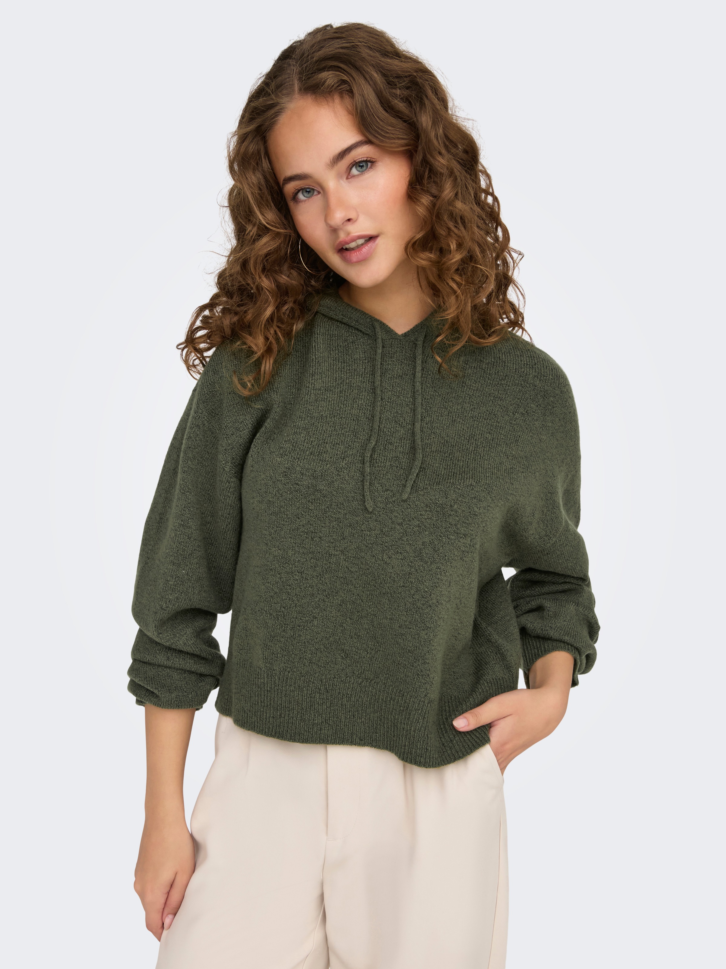 JDY Kapuzenpullover »JDYRUE LIFE L/S SHORT HOOD PUL KNT NOOS«