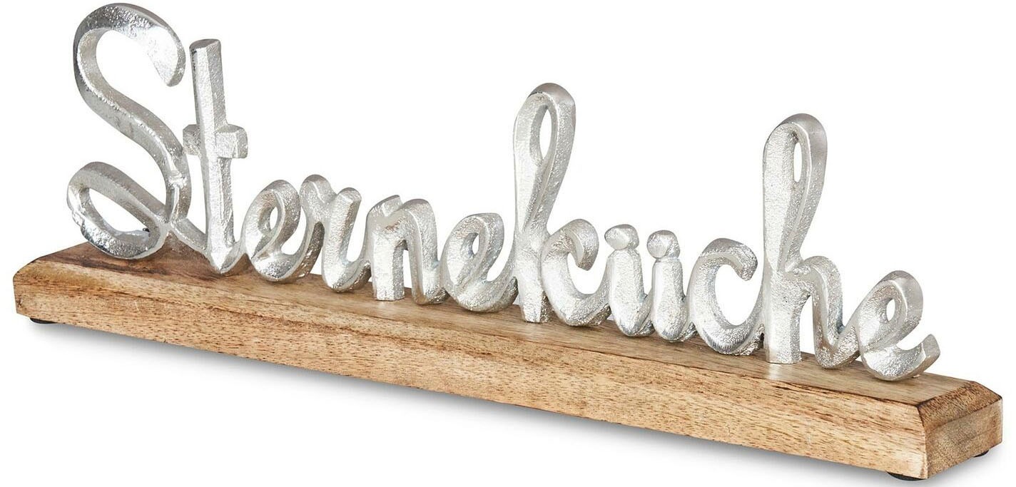 NOOR LIVING Deko-Schriftzug »Sterneküche«, aus Holz und Aluminium