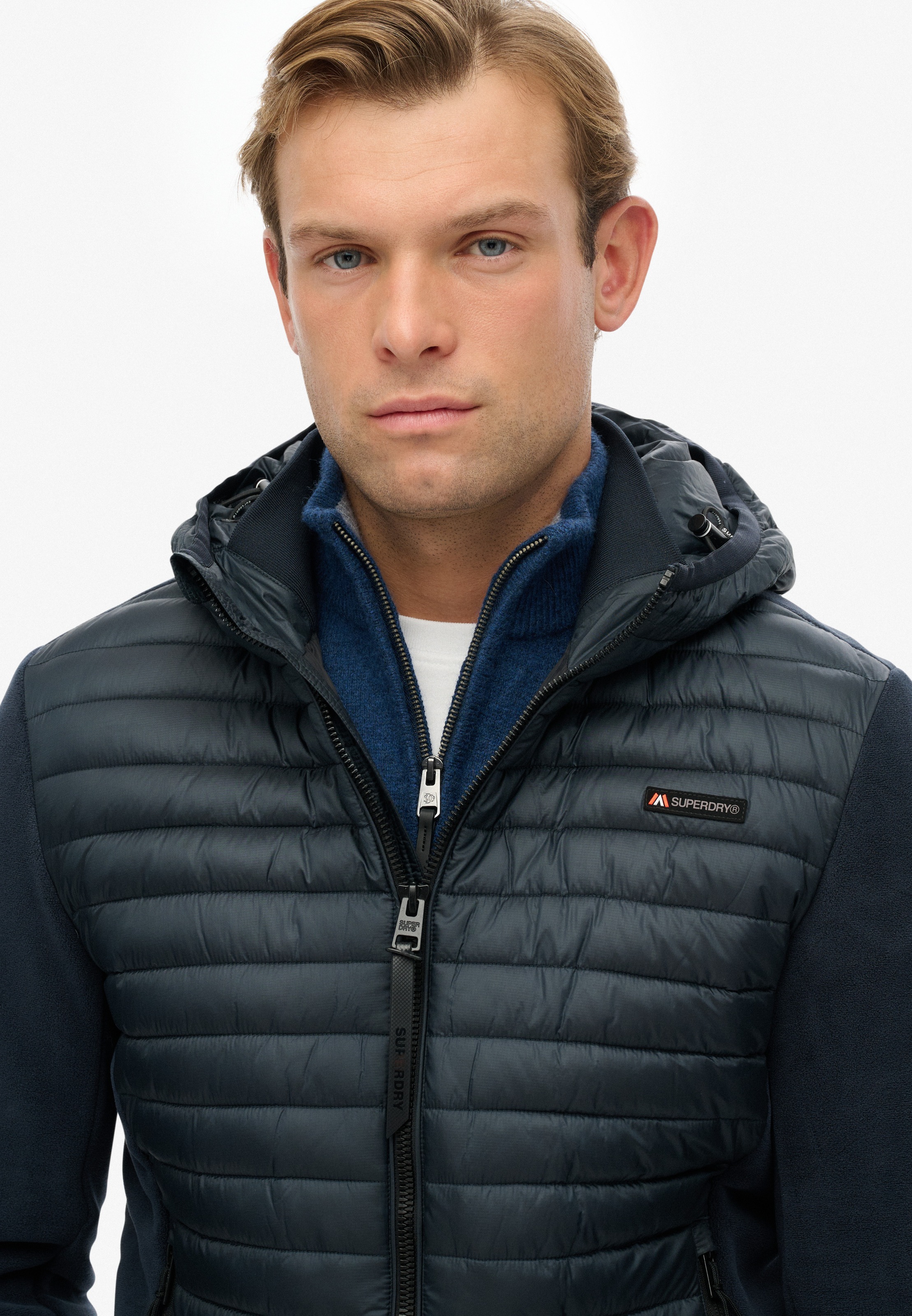Superdry Steppjacke »HOOD STORM FLEECE HYBRID JKT«, mit Kapuze