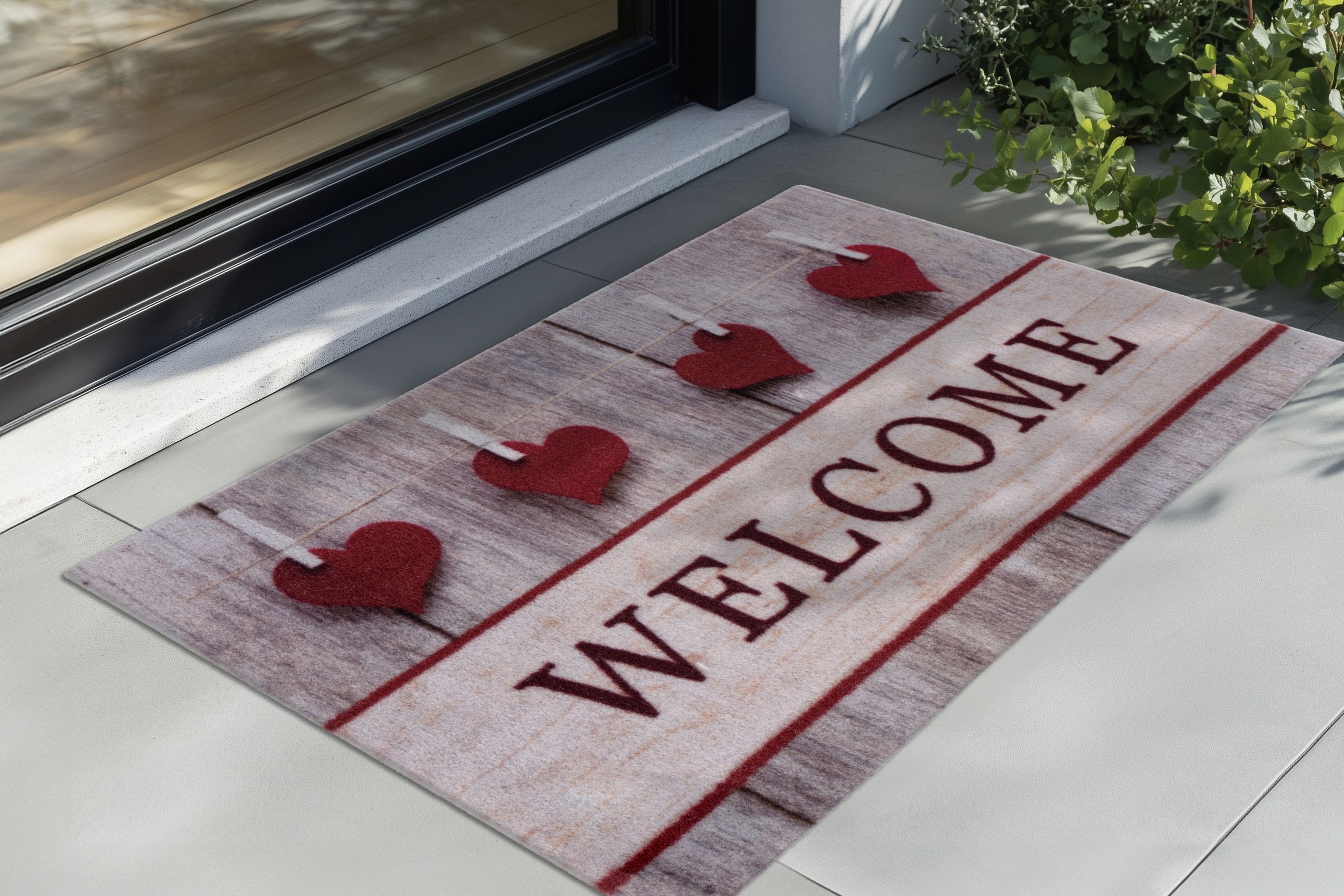 Kayoom Fußmatte "Cosy Entry 725" rechteckig 6 mm Höhe Türmatte, Schmutzfang, Welcome Herz, Eingang