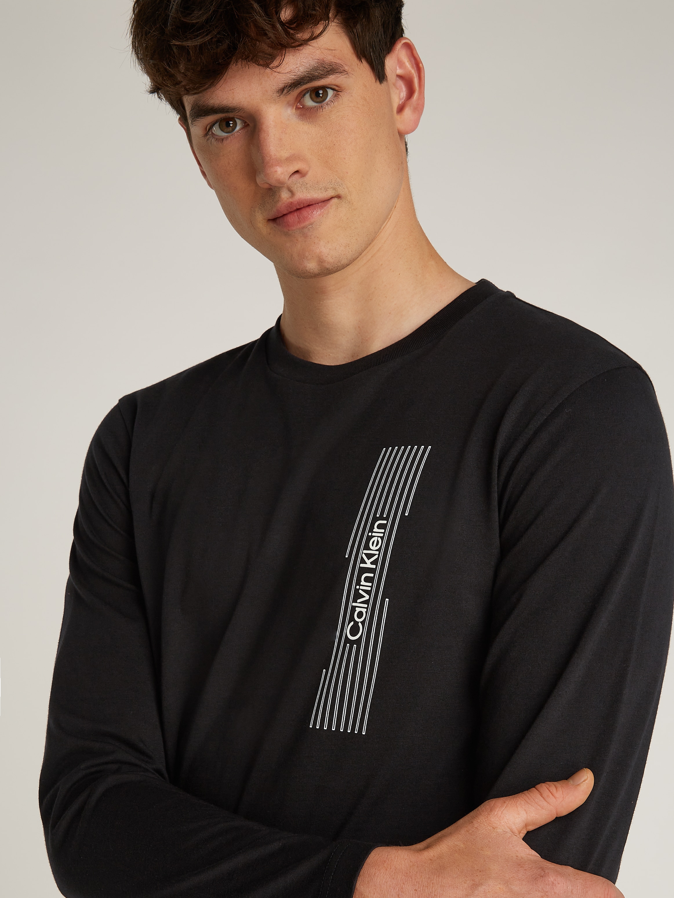 Calvin Klein Langarmshirt »HORIZONTAL LOGO LS T-SHIRT«, mit Logoprägung