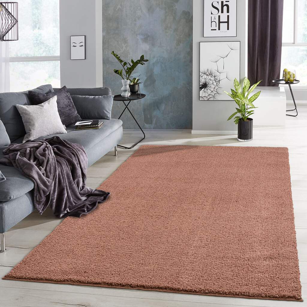 Carpet City Hochflor-Teppich »Plainy«, rechteckig, 30 mm Höhe, Shaggy Polyester Teppich, besonders weich, Uni-Farben