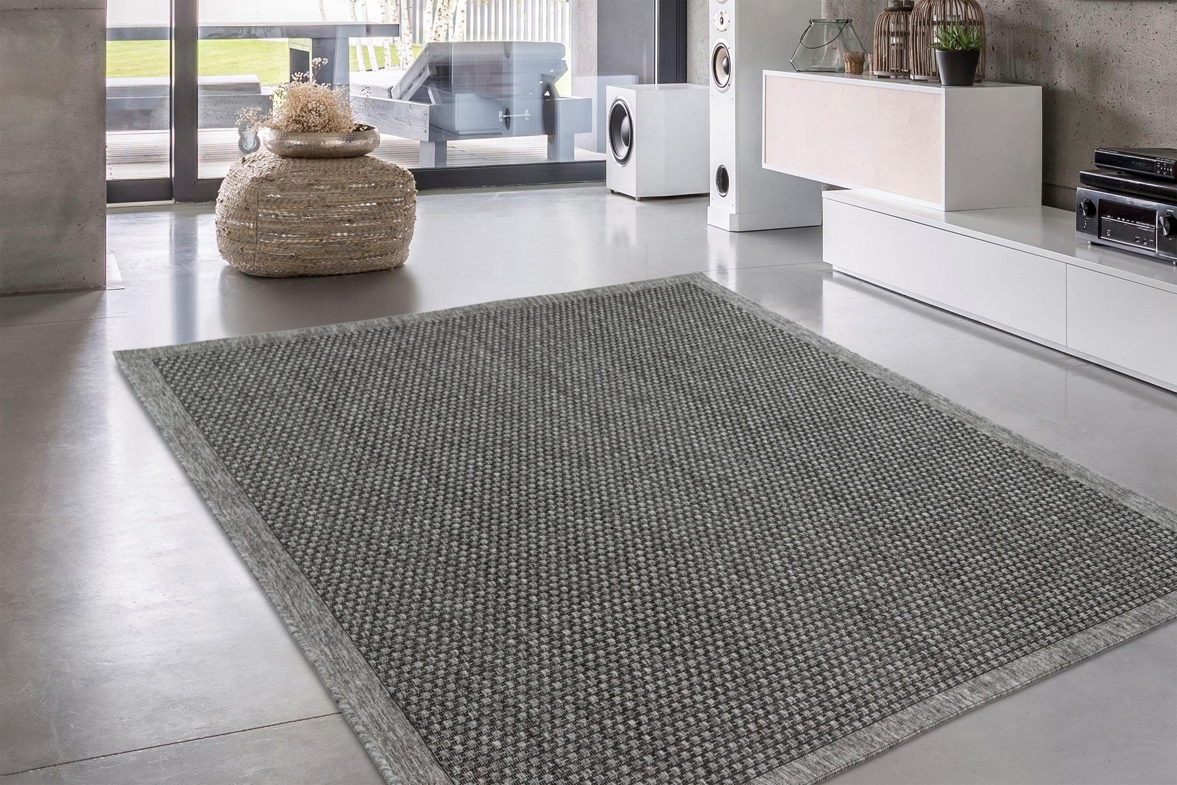 calo-deluxe Teppich »Perugia 1060«, rechteckig, 7 mm Höhe, In- und Outdoor geeignet, Wohnzimmer
