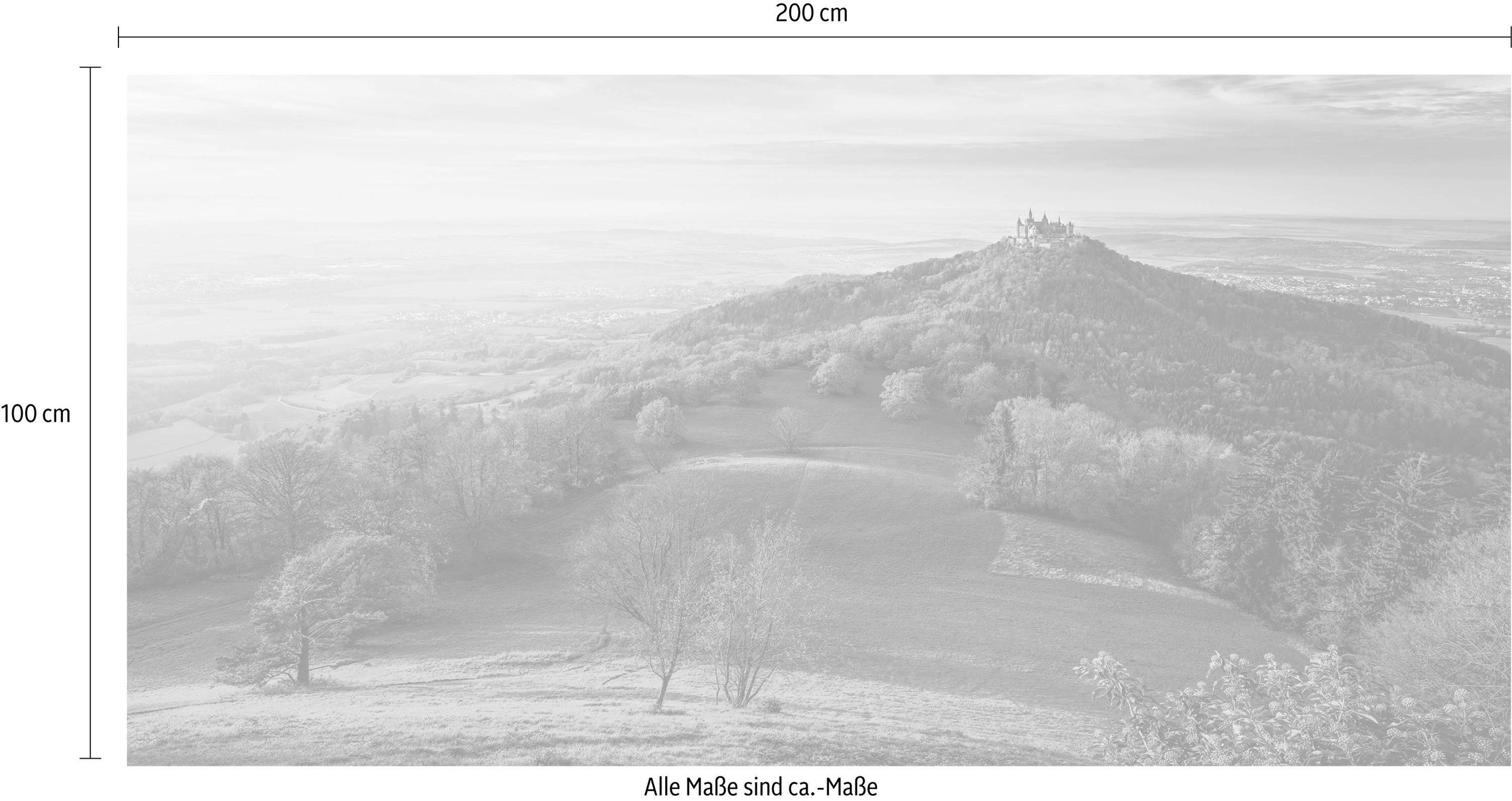 Komar Vliestapete »Digitaldruck Vlies - Fairy Tale Castle - Grösse 200 x 100 cm«, bedruckt, Wohnzimmer, Schlafzimmer