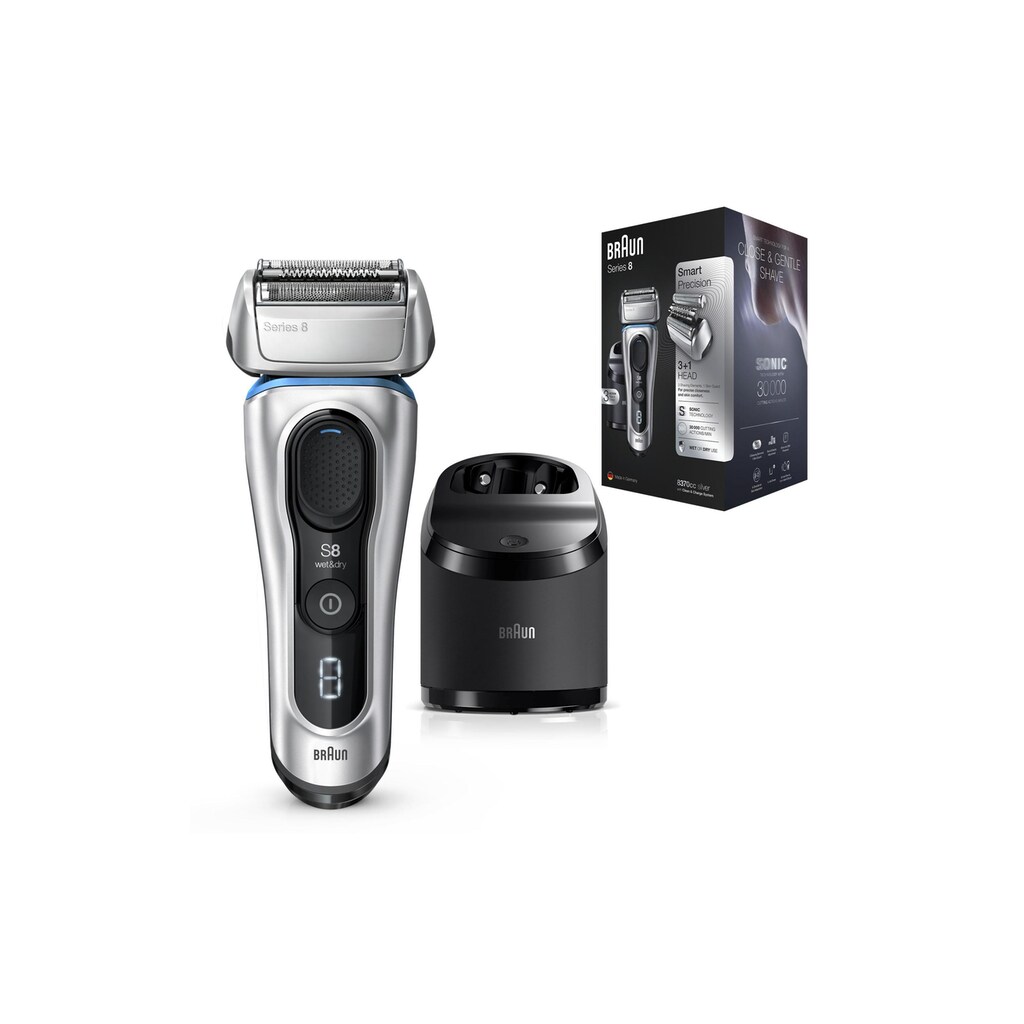 Braun Gesichtshaarrasierer »Braun Herrenrasierer Series 8 8370cc mit Reinigungsstation«