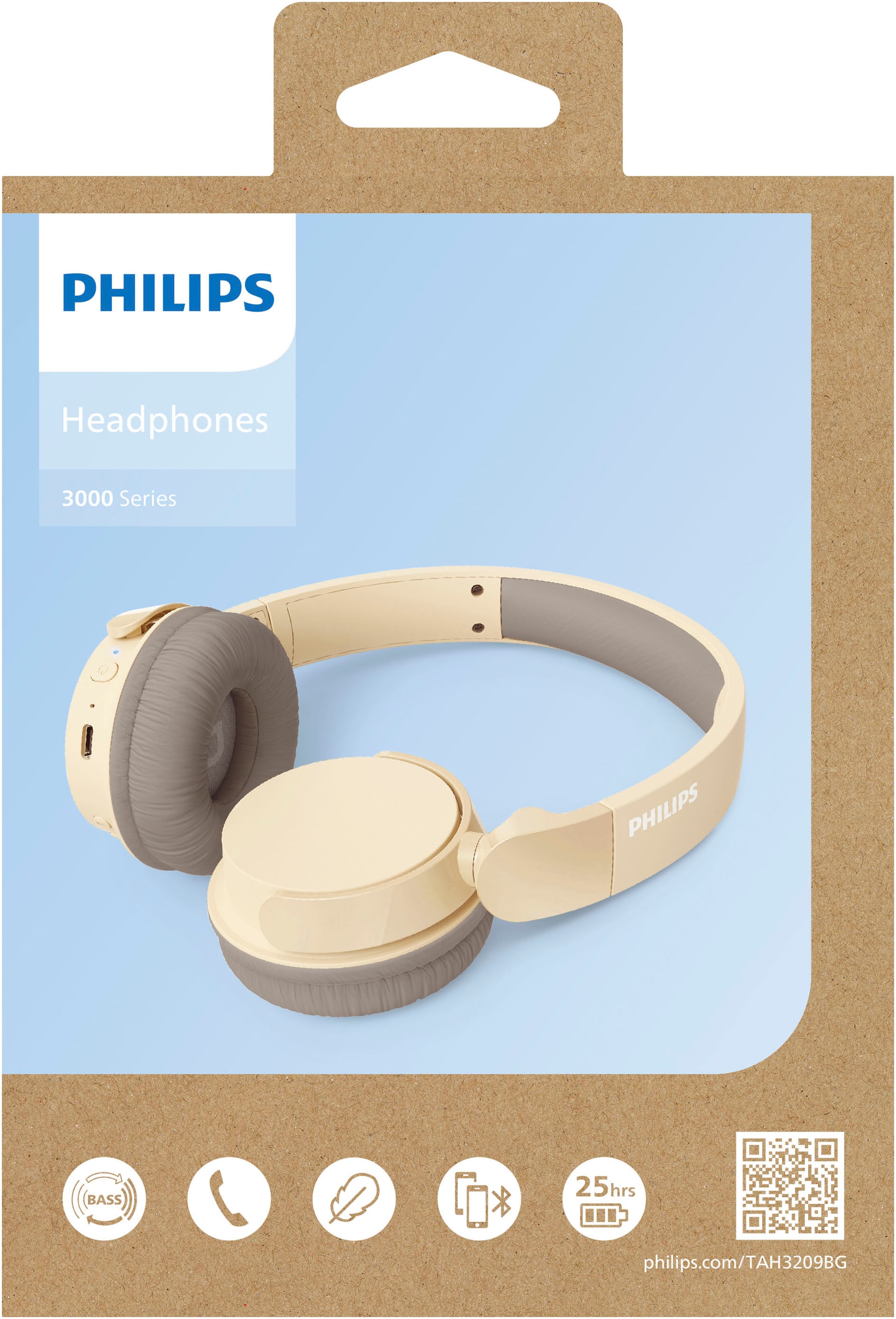 Philips wireless Kopfhörer »TAH 3209«, A2DP Bluetooth-AVRCP Bluetooth-HFP-Bluetooth, Freisprechfunktion-Geräuschisolierung-Multi-Point-Verbindung-Sprachsteuerung-kompatibel mit Siri