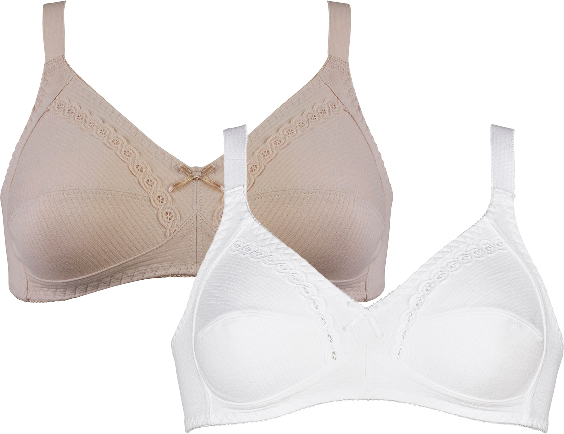 Naturana Soft-BH »Classics« 2er Pack, feminin, bequem, breite Träger, ohne Bügel, dekorative Schleife
