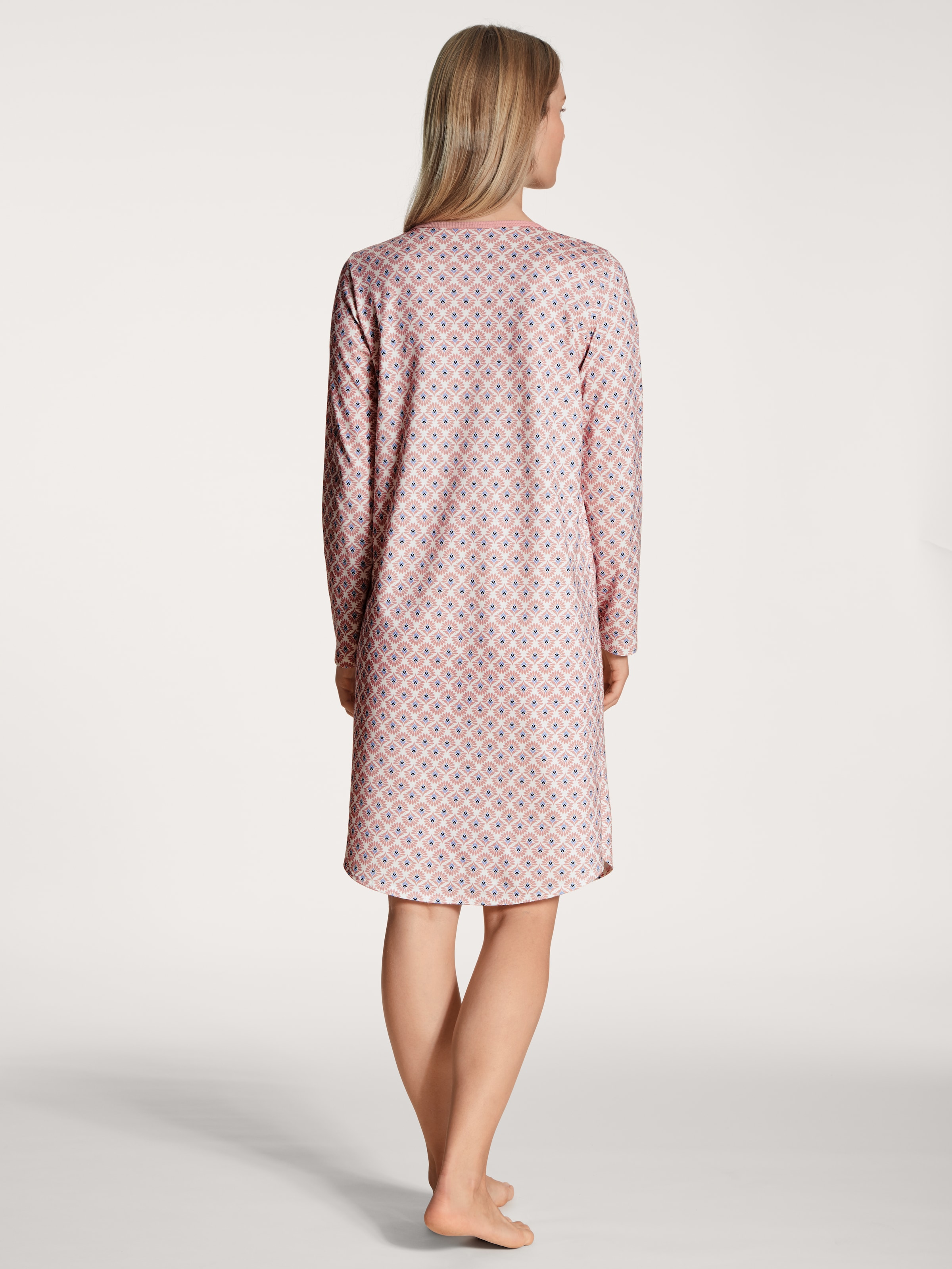 CALIDA Nachthemd »Lovely Nights«, weich, Pure Cotton, Single Jersey Qualität, Knopfleiste, Langarm