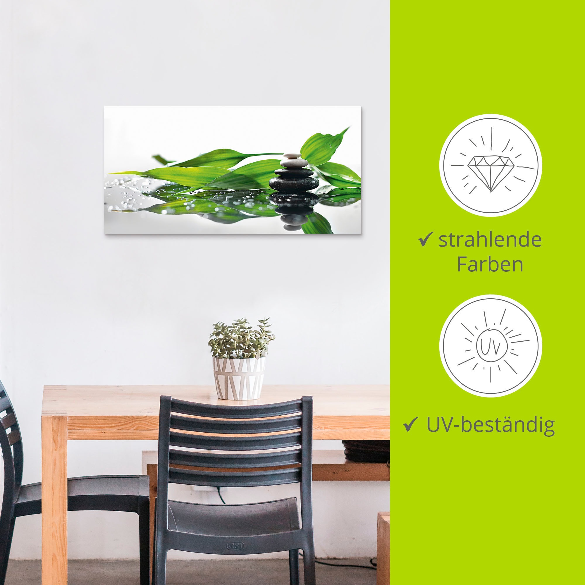 Artland Wandbild »Spa mit Steinen und Bambus«, Zen, (1 St.), als Alubild, Outdoorbild, Leinwandbild in verschied. Grössen