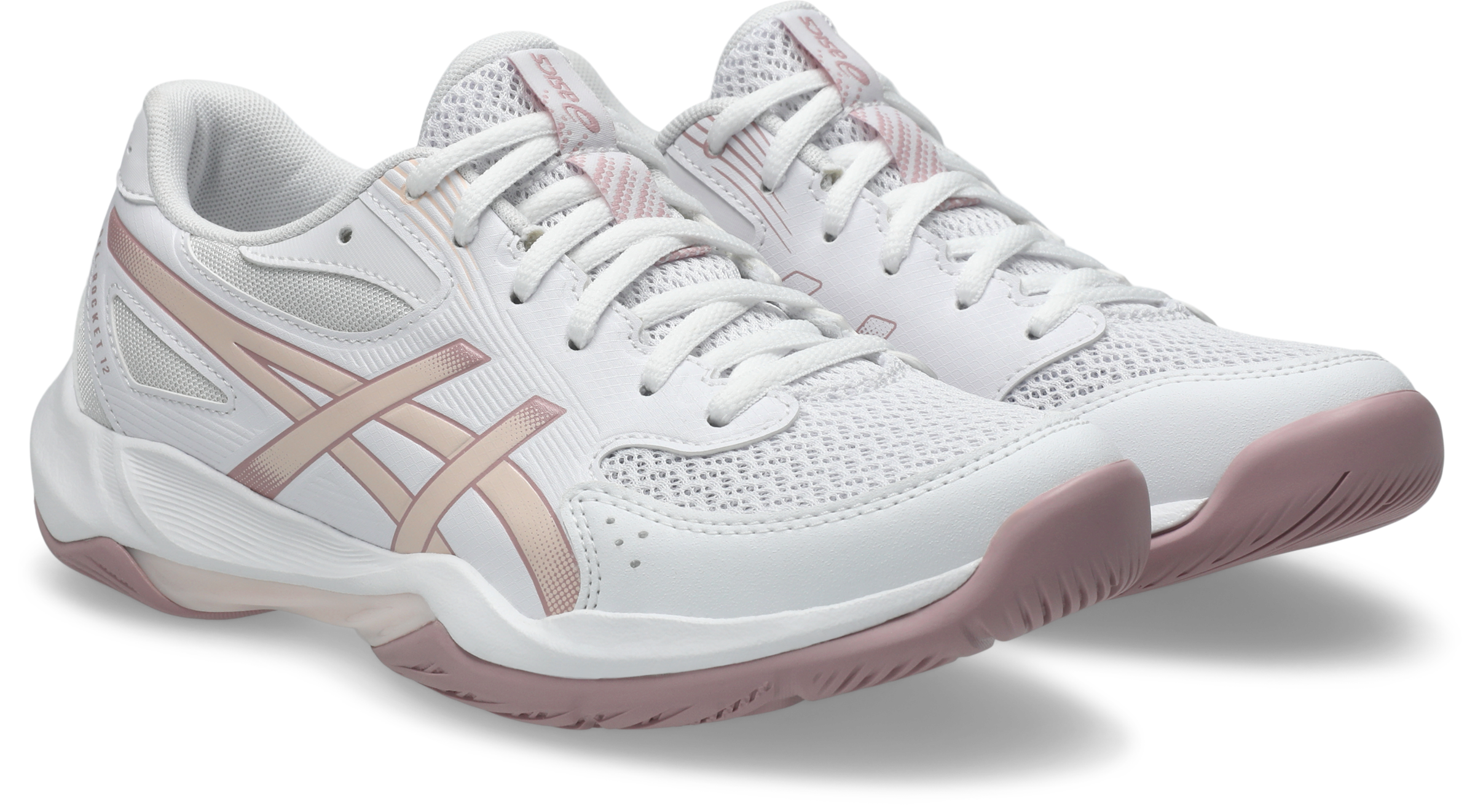 Asics, Unisex, Hallenschuh »GEL-ROCKET 12« besonders geeignet für Handball und Volleyball, weiß, pearl pink, 39, Bequemer Hallenschuh von Asics
