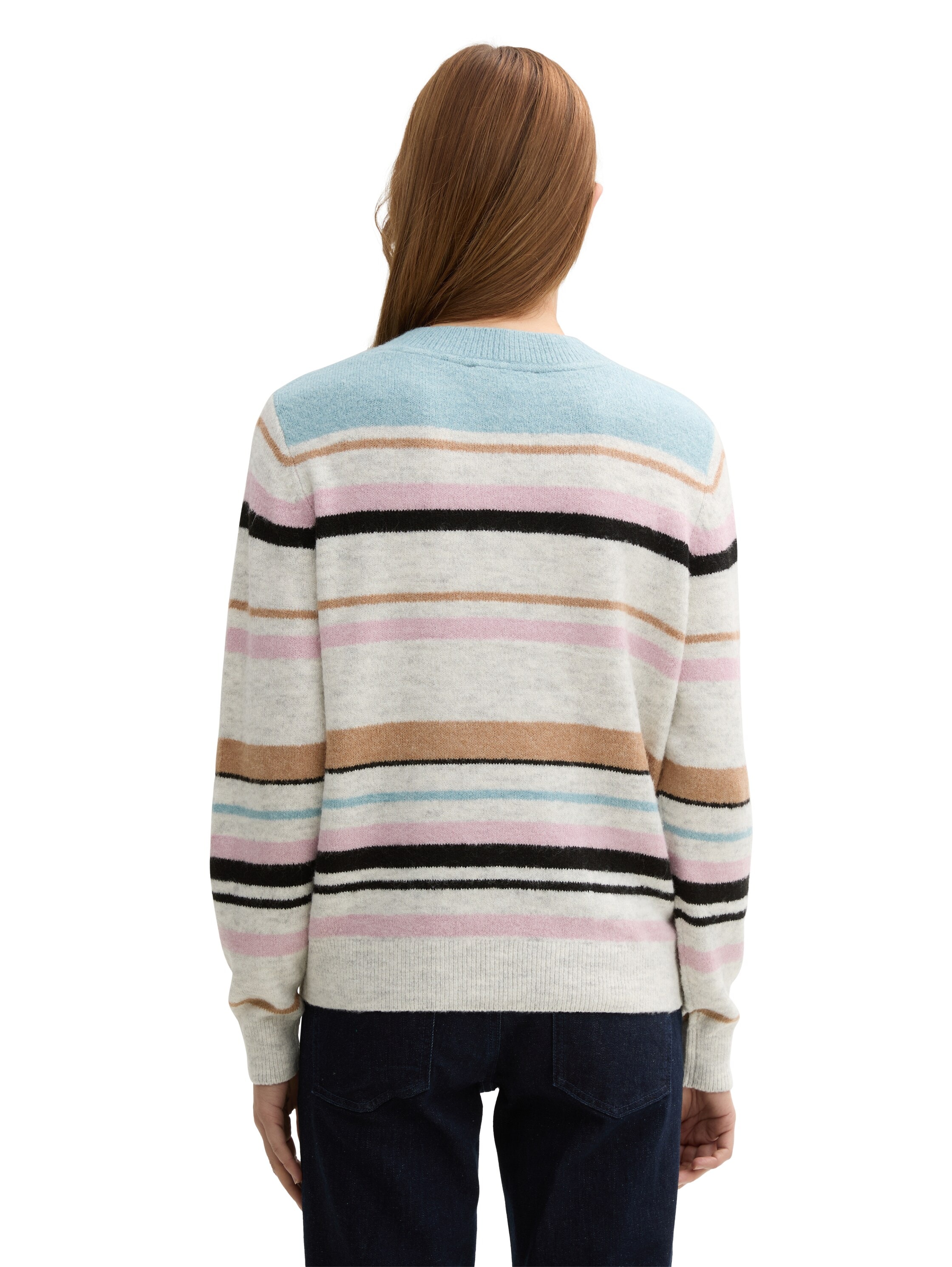 TOM TAILOR Denim Strickpullover, mit Streifenmuster