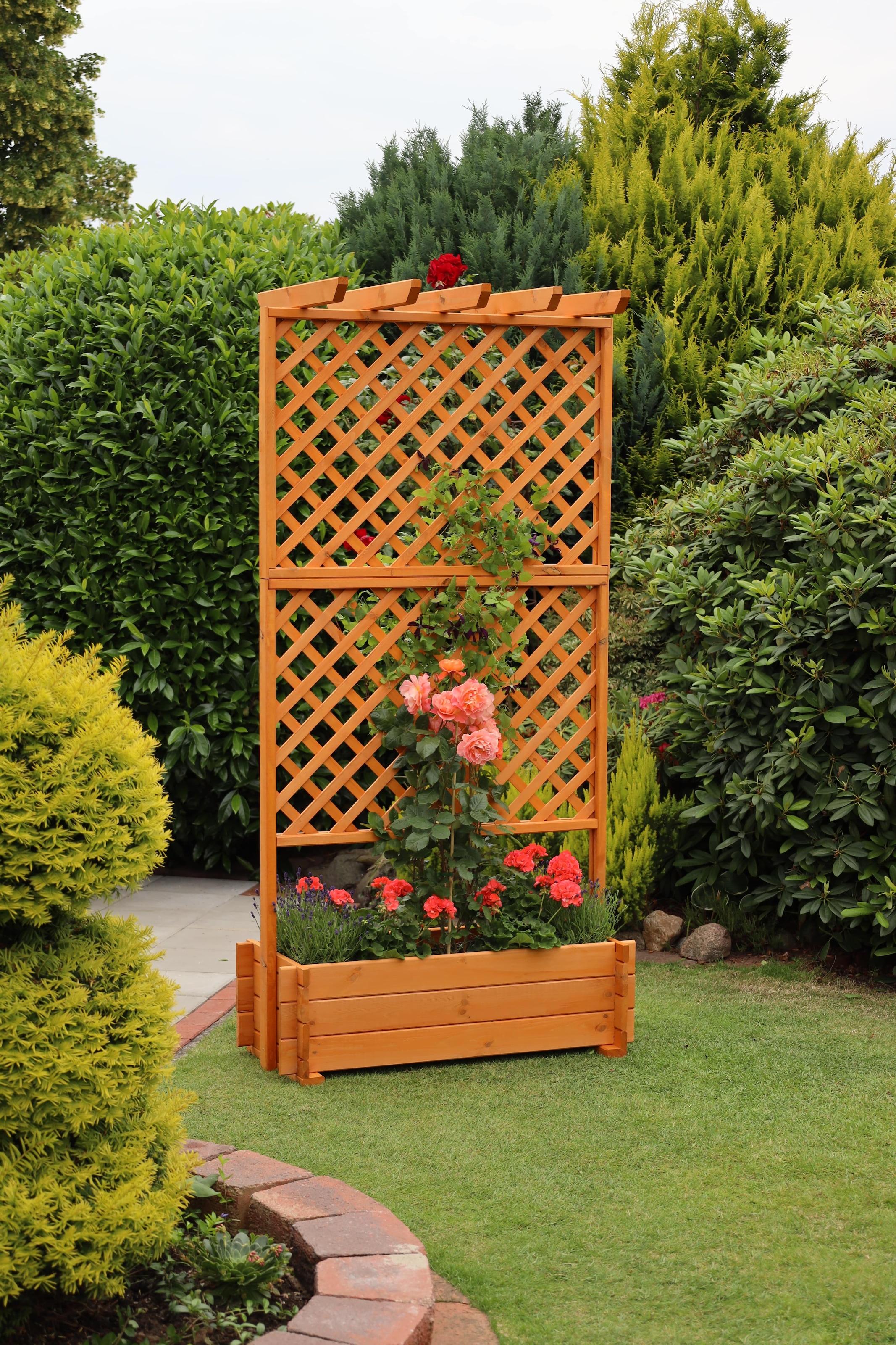 promadino Spalier, Pergola mit Pflanzkasten, BxTxH: 102x65x200 cm