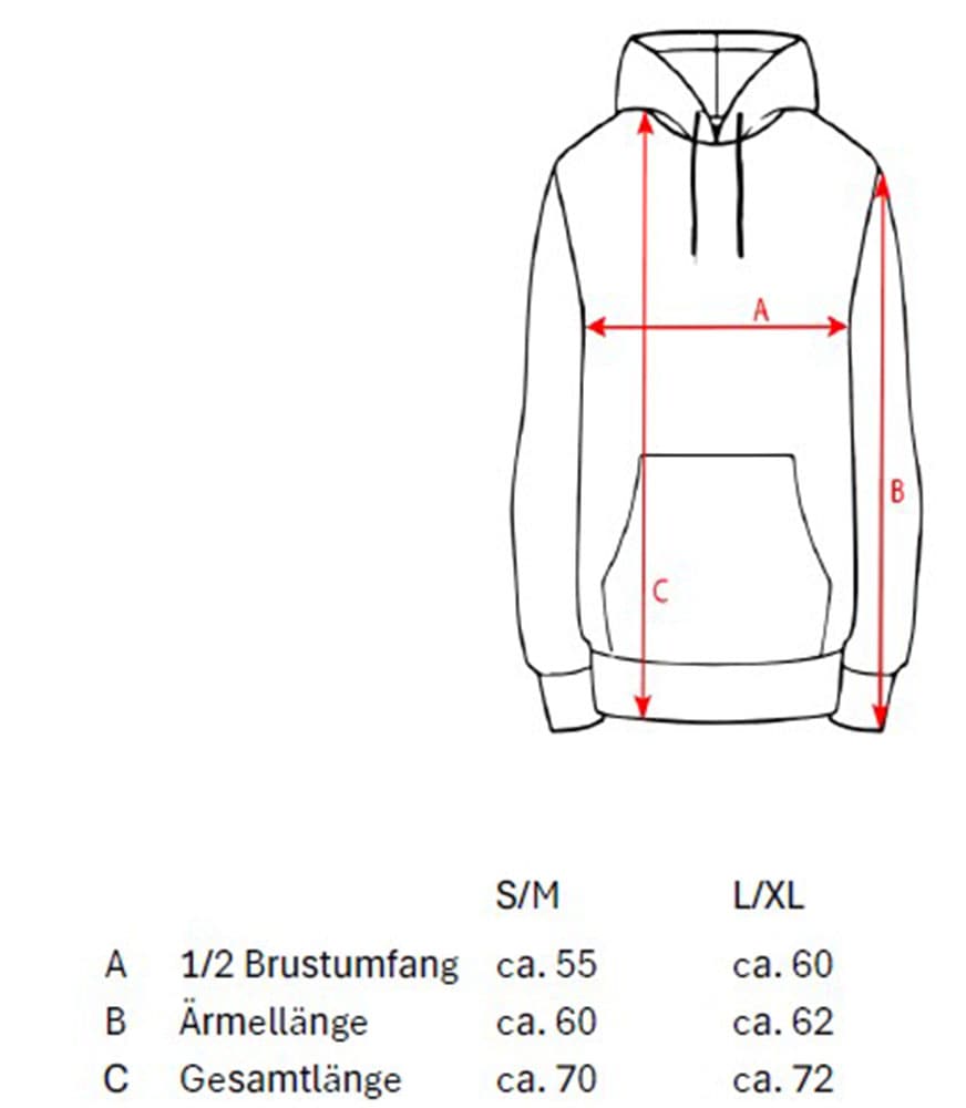 Zwillingsherz Sweatshirt, mit neonfarbenem Aufstick und Schriftzug am Rücken