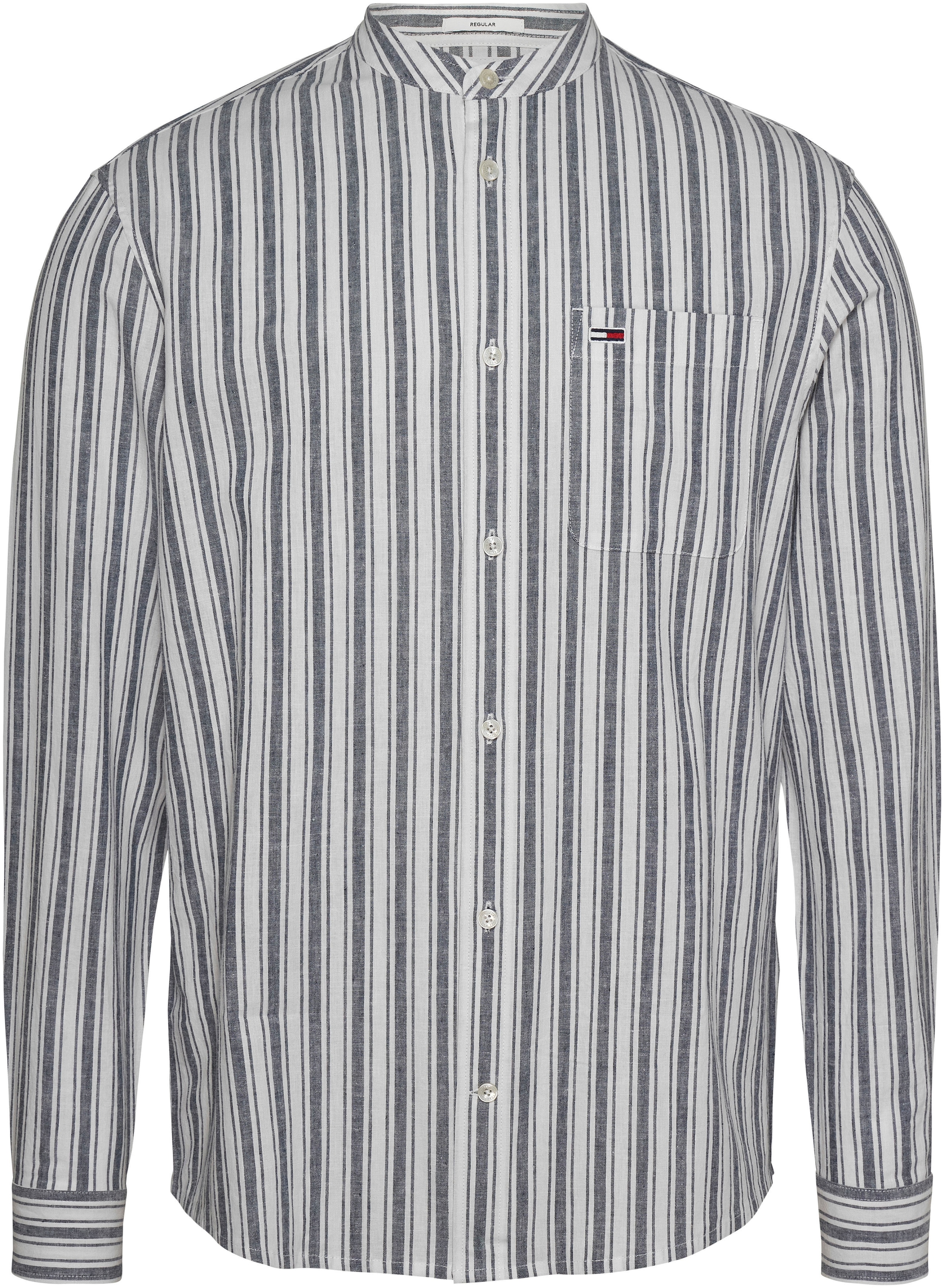 Tommy Jeans Langarmhemd »TJM MAO STRIPE LINEN BLEND SHIRT«