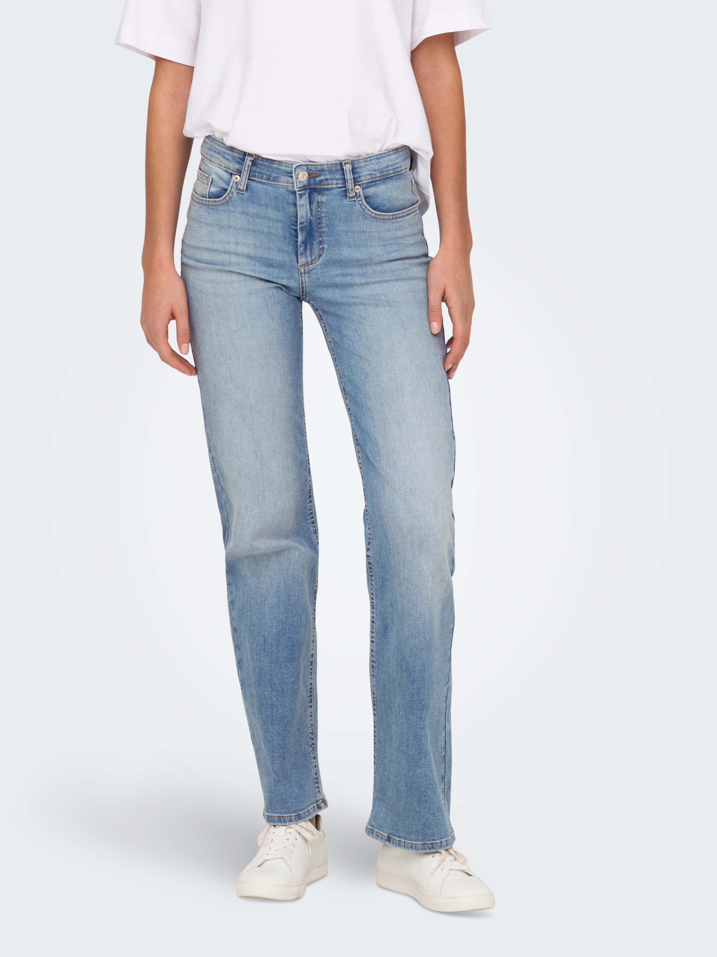 ONLY Straight-Jeans »ONLBLUSH MID STRAIGHT DNM TAI467 NOOS« 5-Pocket Style