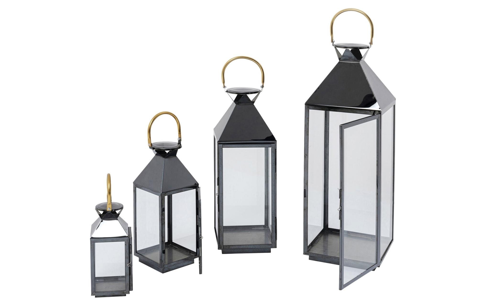 Kare Design Kerzenlaterne »Giardino 4-teilig, 71 cm, Schwarz«