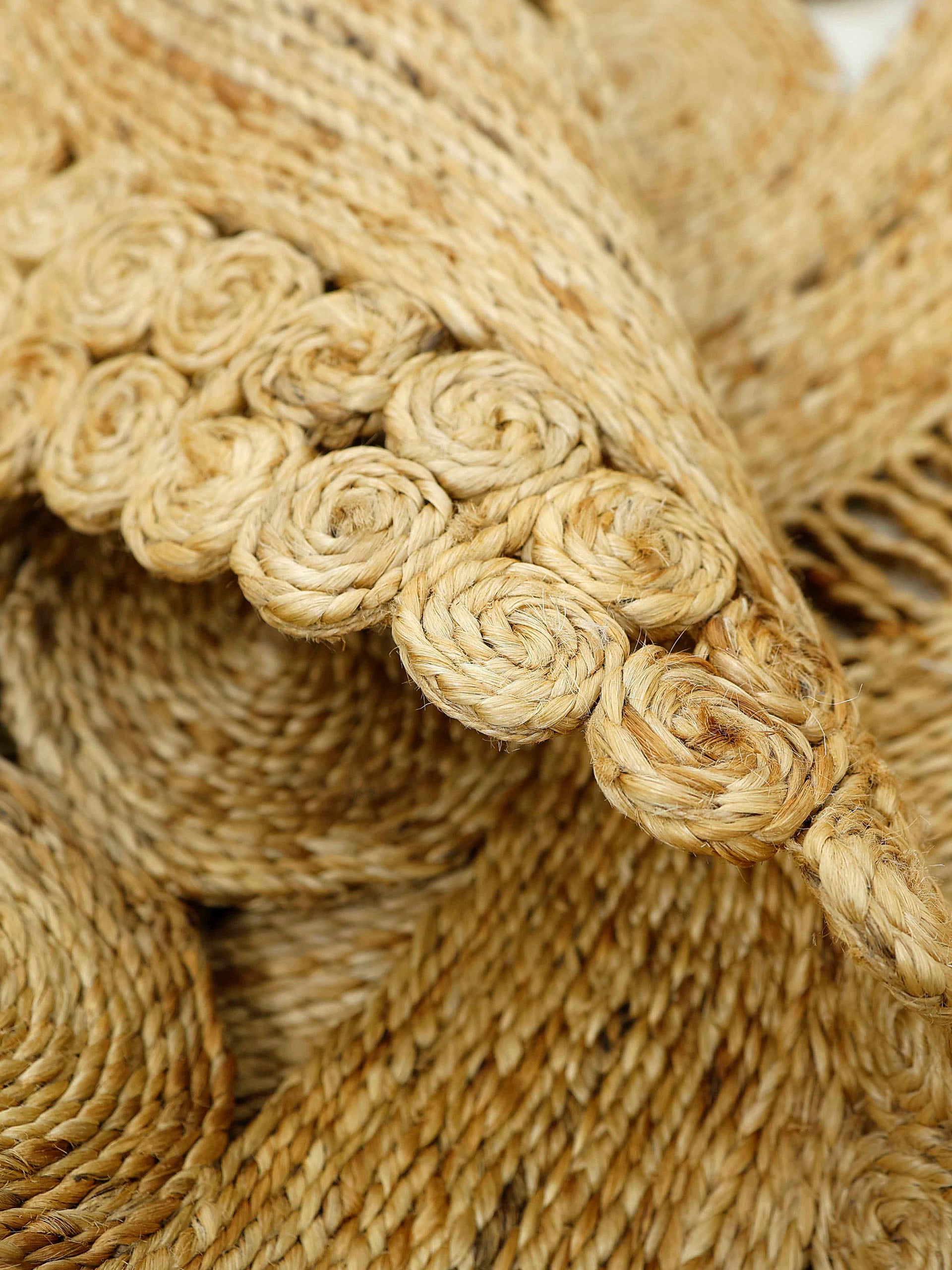 carpetfine Sisalteppich »Juteteppich Finn«, rund, 13 mm Höhe, natürliches Pflanzenmaterial von Hand gewebt, Boho Style