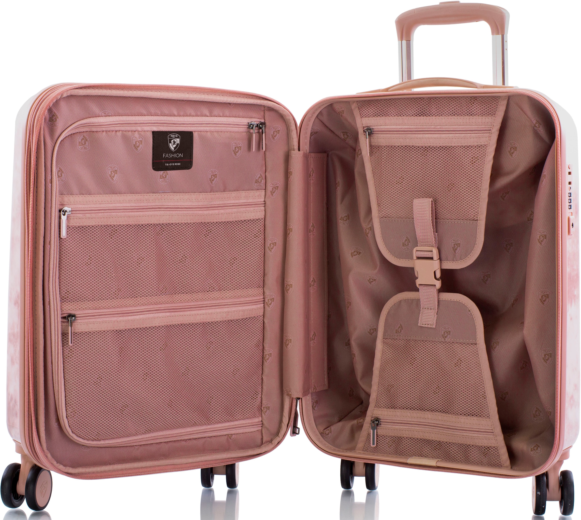 Heys Hartschalen-Trolley »Tie-Dye pink, 53 cm«, 4 Rollen, Hartschalen-Koffer Handgepäck-Koffer TSA Schloss Volumenerweiterung