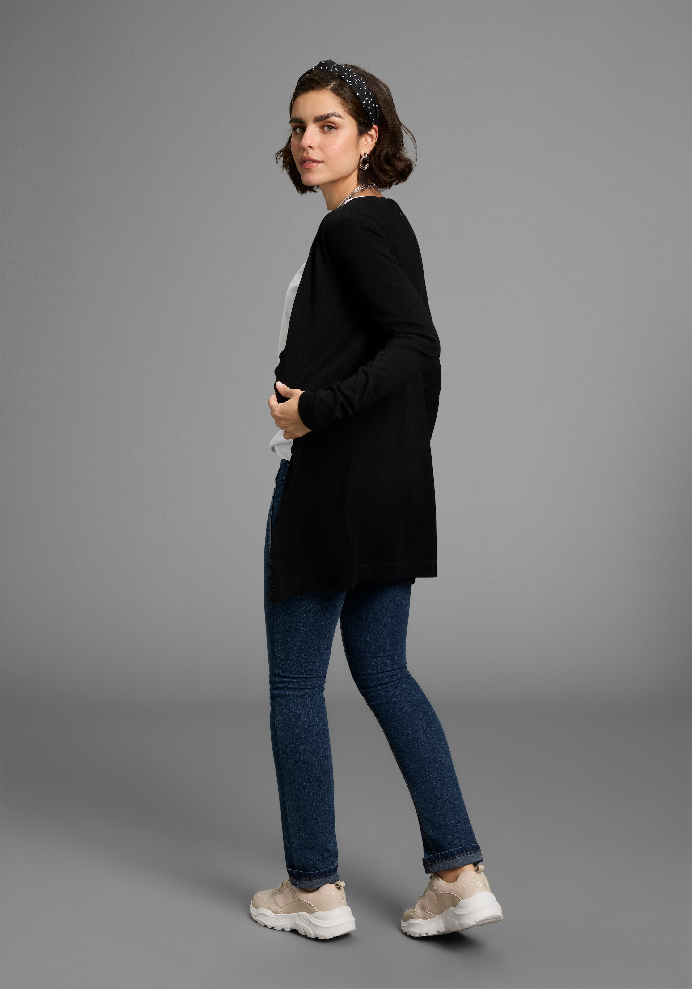 Laura Scott Strickjacke, mit Wellenkante