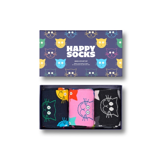 Happy Socks Socken »3-Pack Mixed Cat Socks Gift Set«, (Packung, 3 Paar),  Katzen-Motive online shoppen bei Jelmoli-Versand Schweiz