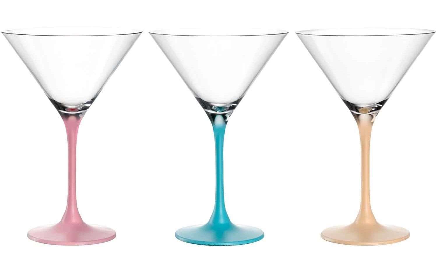 LEONARDO Cocktailglas »Brera 230 ml 6 Stück Himmelblau/Pfirsich/Rosa«