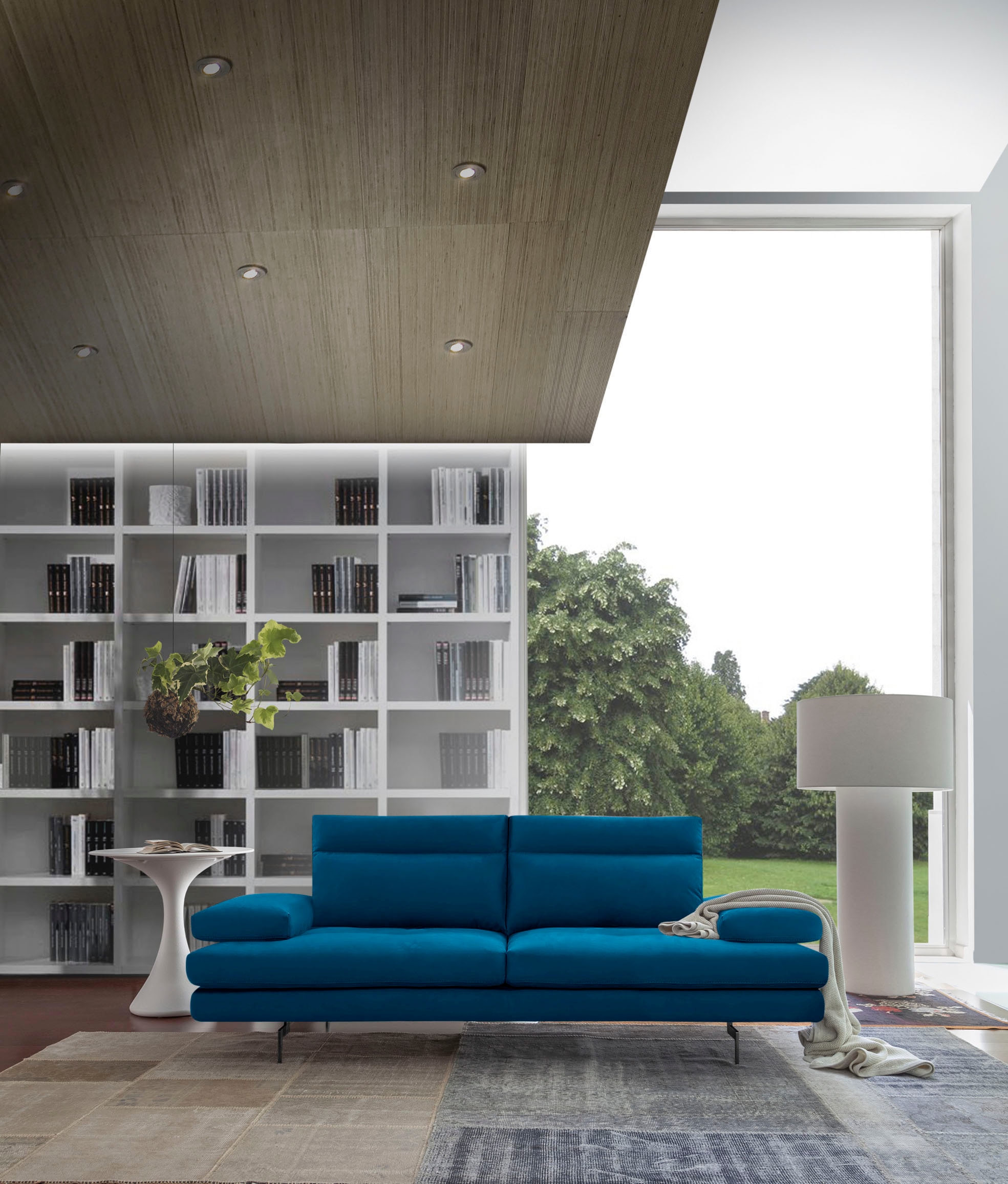 CALIA ITALIA 3,5-Sitzer »Toby Wing, italienisches Designsofa, super bequem, Megasofa«, inkl. Sitztiefenverstellung und Armteilfunktion, Füsse in Schwarz matt