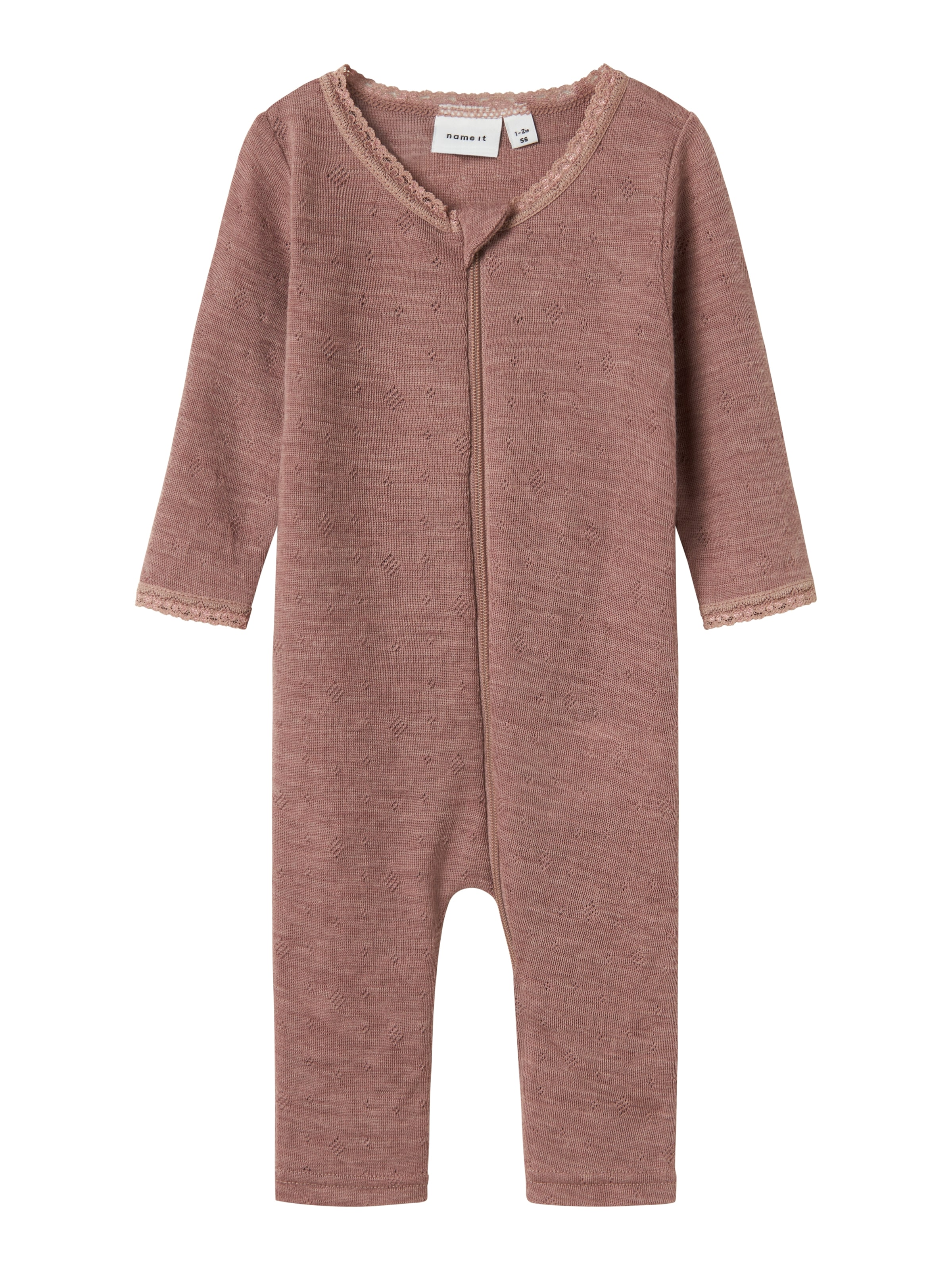 Name It Schlafanzug »NBFWANG WOOL NEEDLE NIGHTSUIT SOLID NOOS«, aus reiner Merinowolle