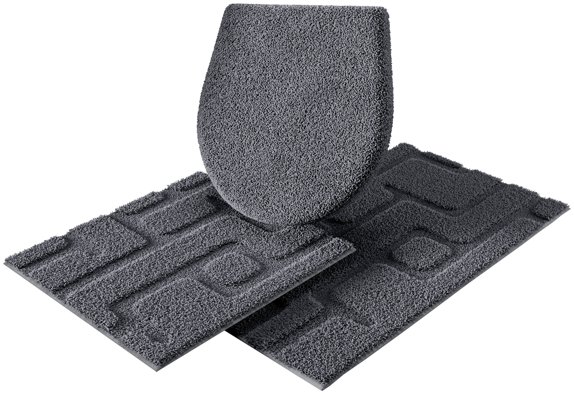 Grund Badematte "Riana, Badvorleger, Badezimmer Teppich, sehr weich" Höhe 20 mm rutschhemmend beschichtet schnell trocknend Modernes Design mit Linien in Hoch-Tief-Struktur, Made in Europe