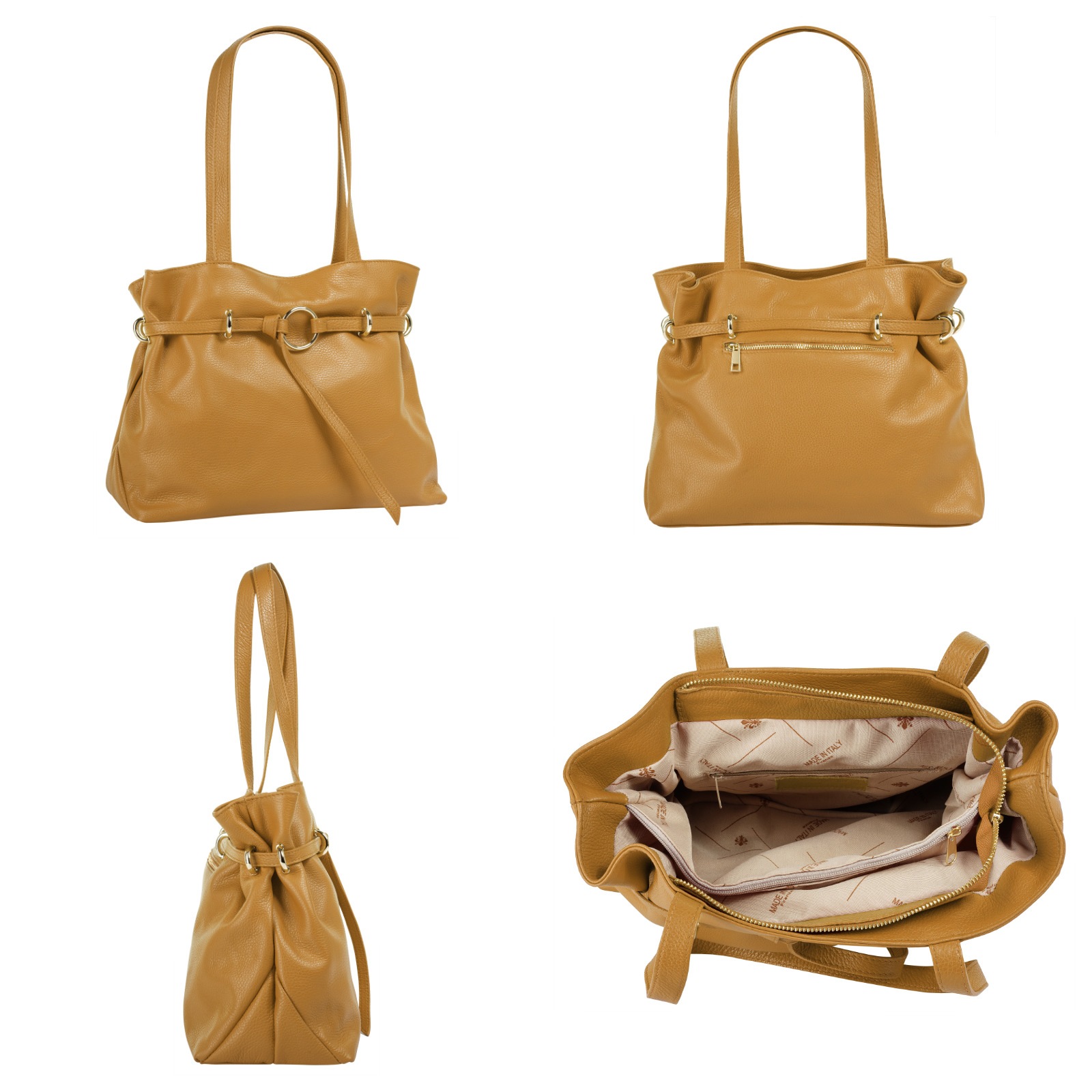 Samantha Look Henkeltasche, echt Leder, Made in Italy