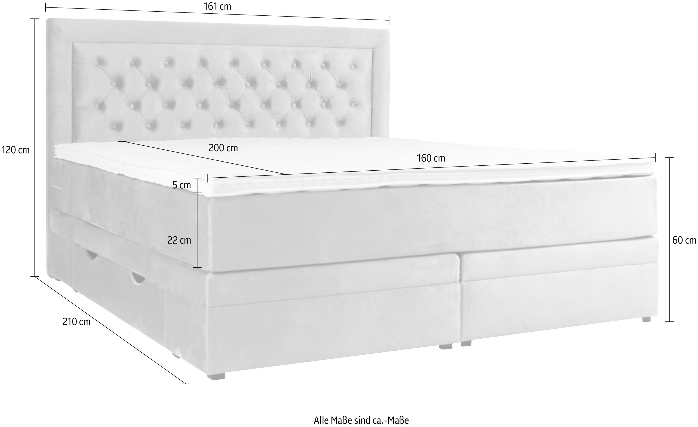 Leonique Boxspringbett »Julien«, mit Taschenfederkernmatratze