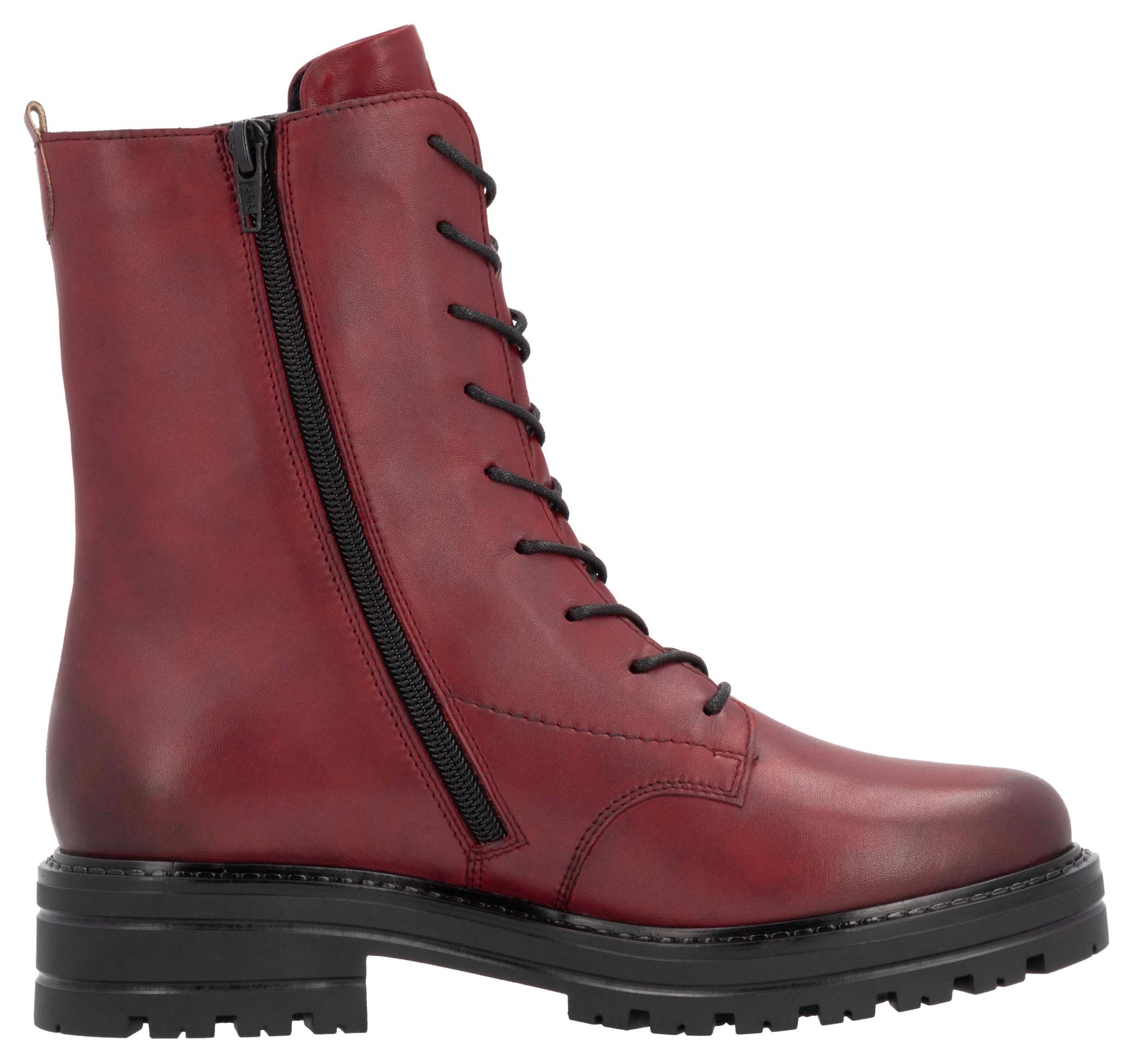 Remonte Schnürstiefelette, Blockabsatz, Schnürboots, Chunky Boots mit Kontrast-Rahmennaht