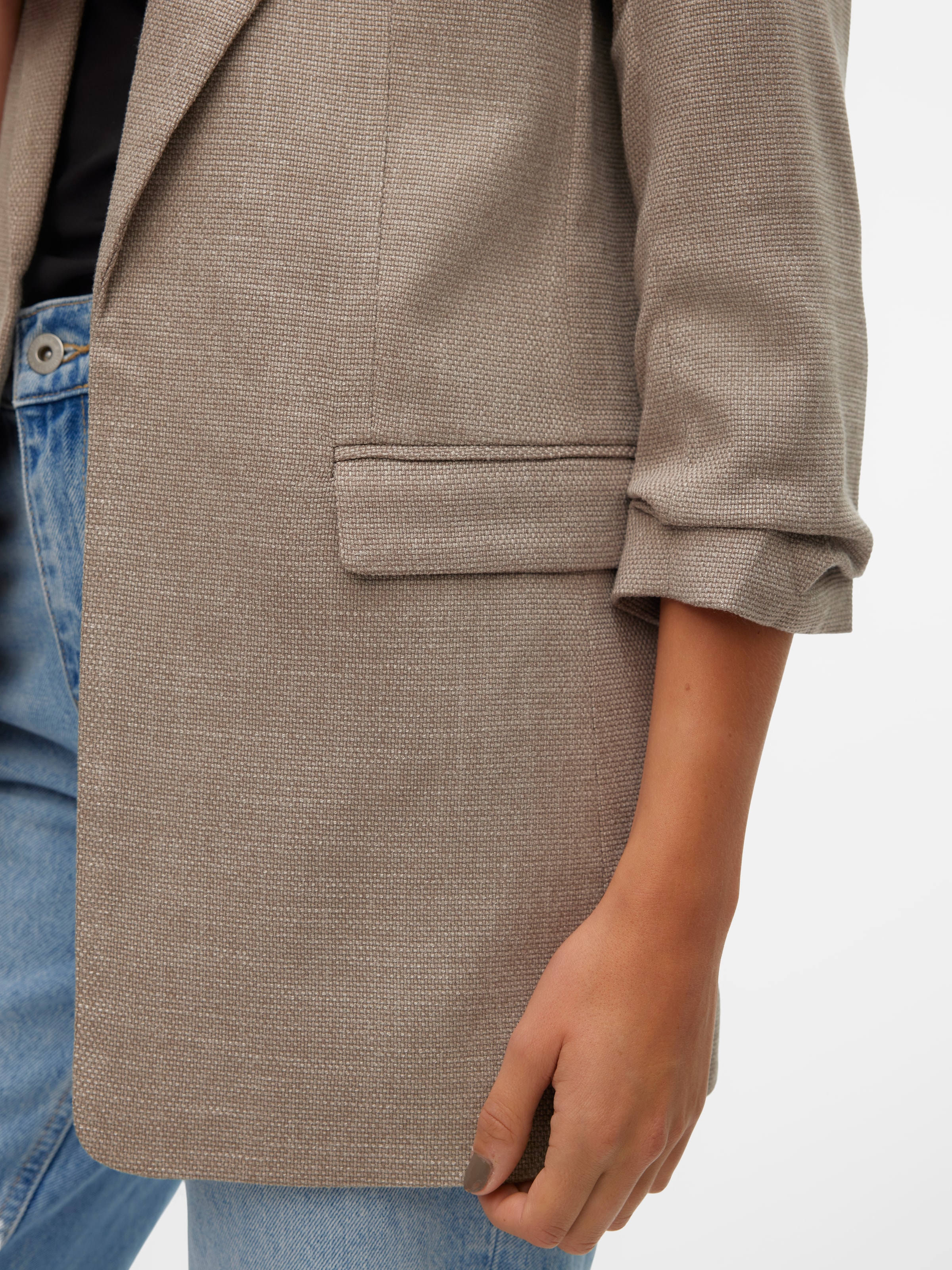 Vero Moda Longblazer »VMFRIDA LS REGULAR BLAZER NOOS«, ohne Verschluss und mit gerafften 3/4 Arm