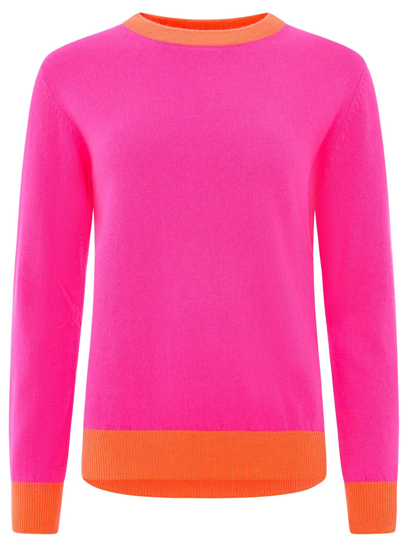 Zwillingsherz Kaschmirpullover »Roundneck with "Colored Edges"«, Kaschmir mit Kontrastbündchen