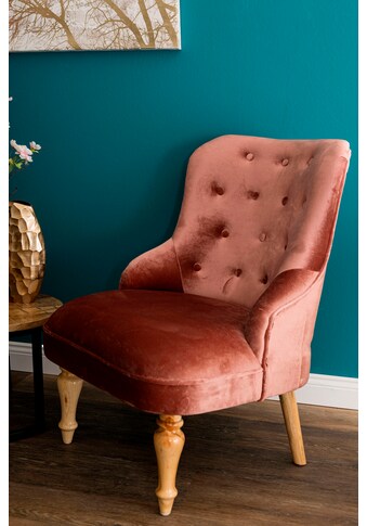 my Flair Sessel, mit Knöpfen, rose, ca. 88 x 60 x 70 kaufen