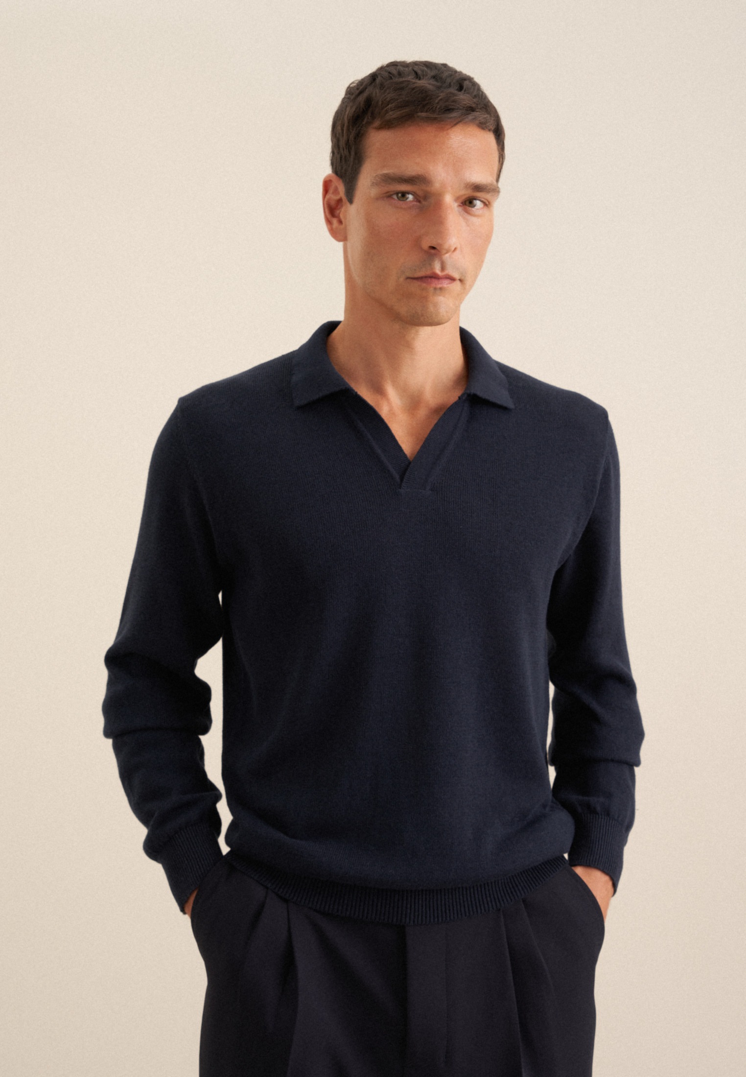 seidensticker Strickpullover »Regular« Langarm Kragen Uni