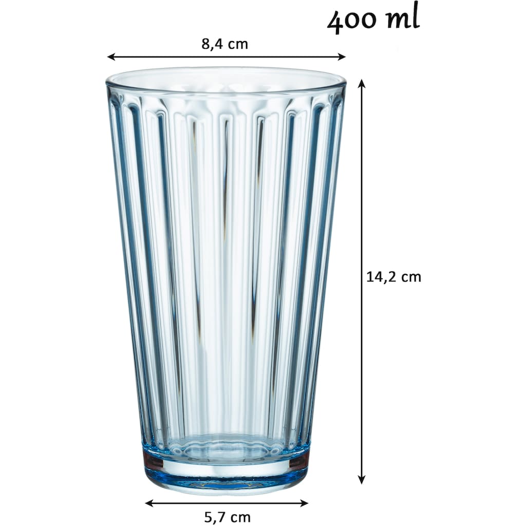 Ritzenhoff & Breker Longdrinkglas »Lawe«, (Set, 6 tlg., 6 Longdrinkgläser, je 400 ml)