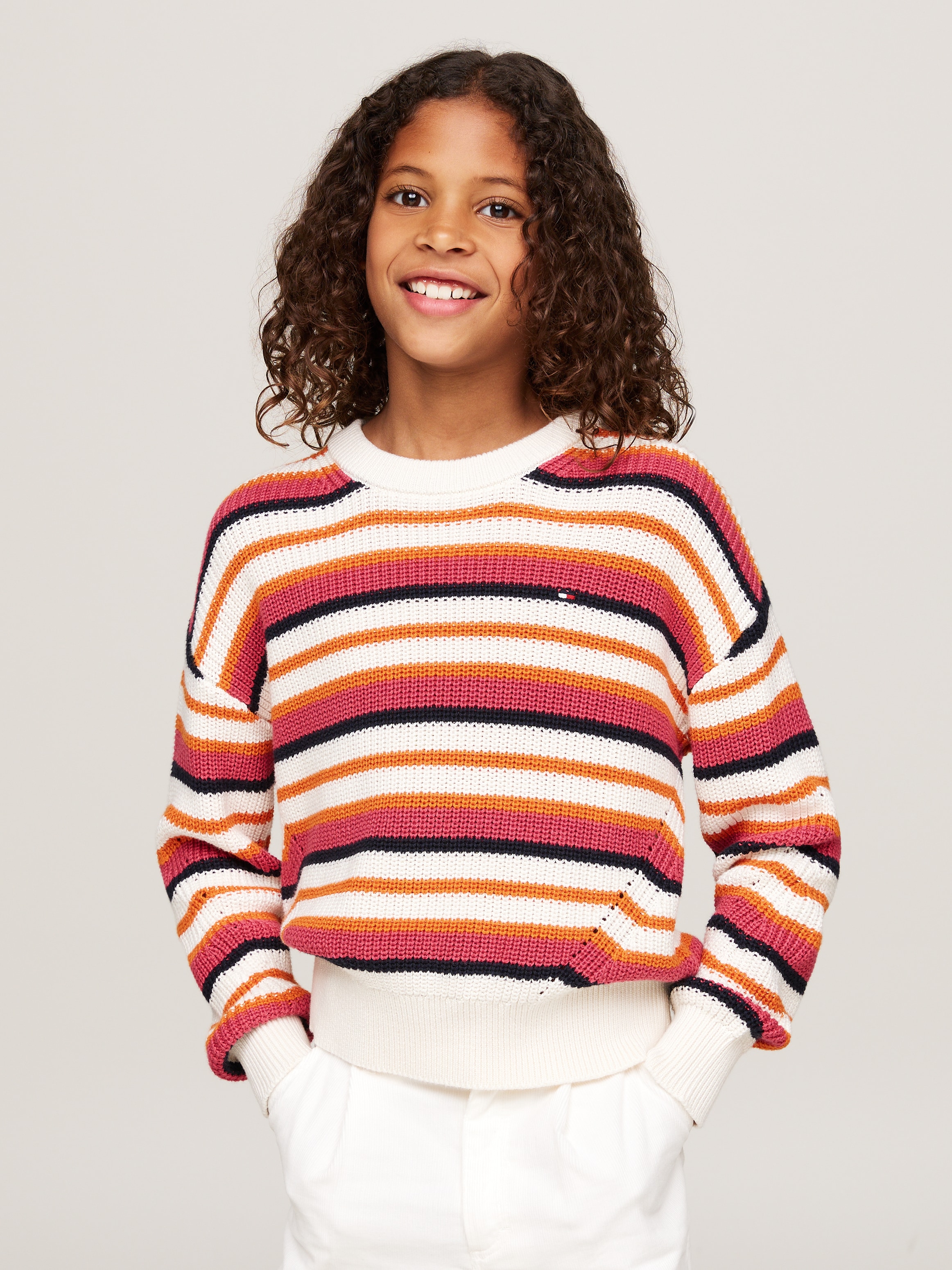 Strickpullover »ESSENTIAL STRIPE SWEATER«, mit bunten Streifen