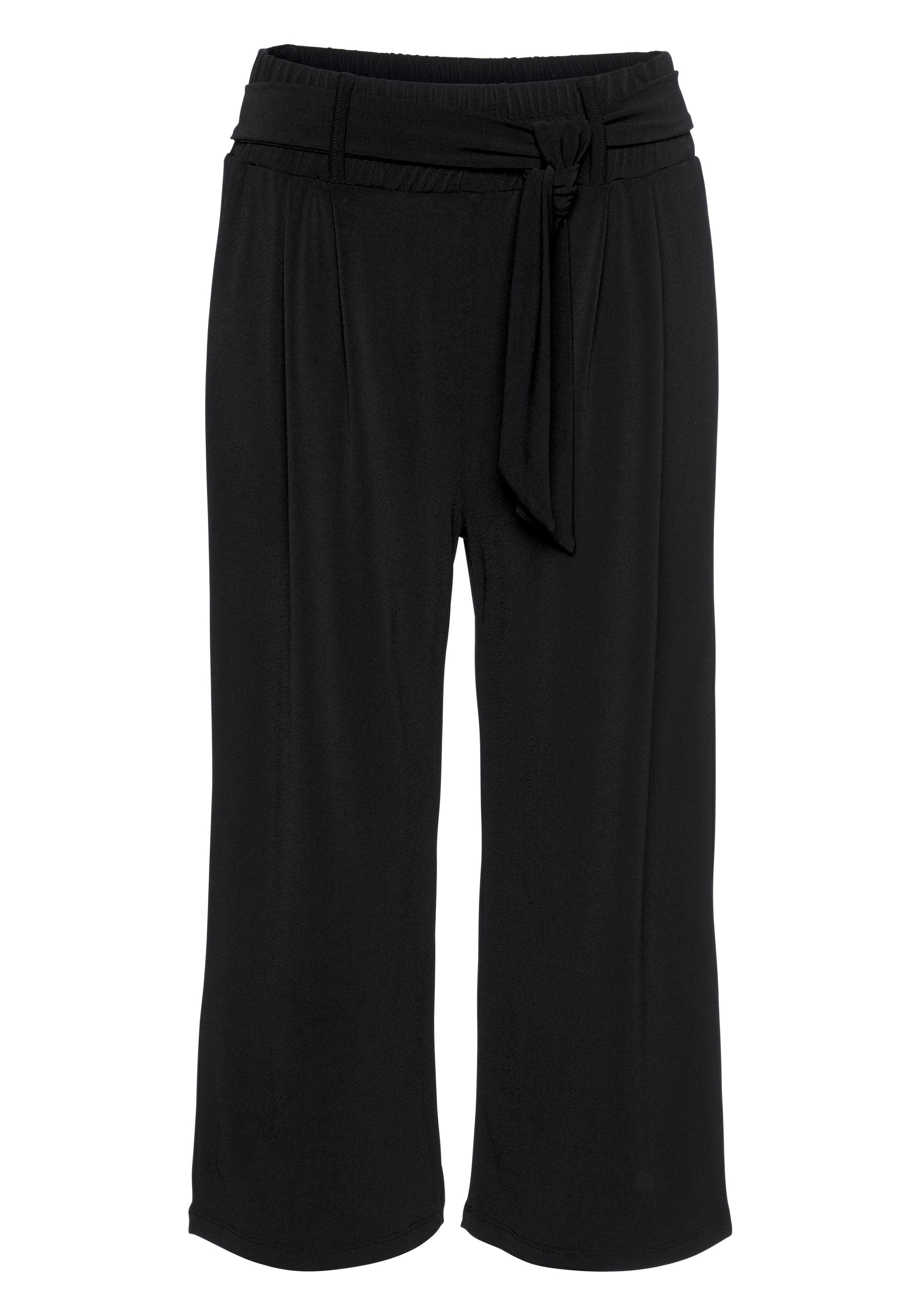 LASCANA Culotte, (mit Bindegürtel), in 7/8-Länge und Bindegürtel, Stoffhose, elegant und sommerlich