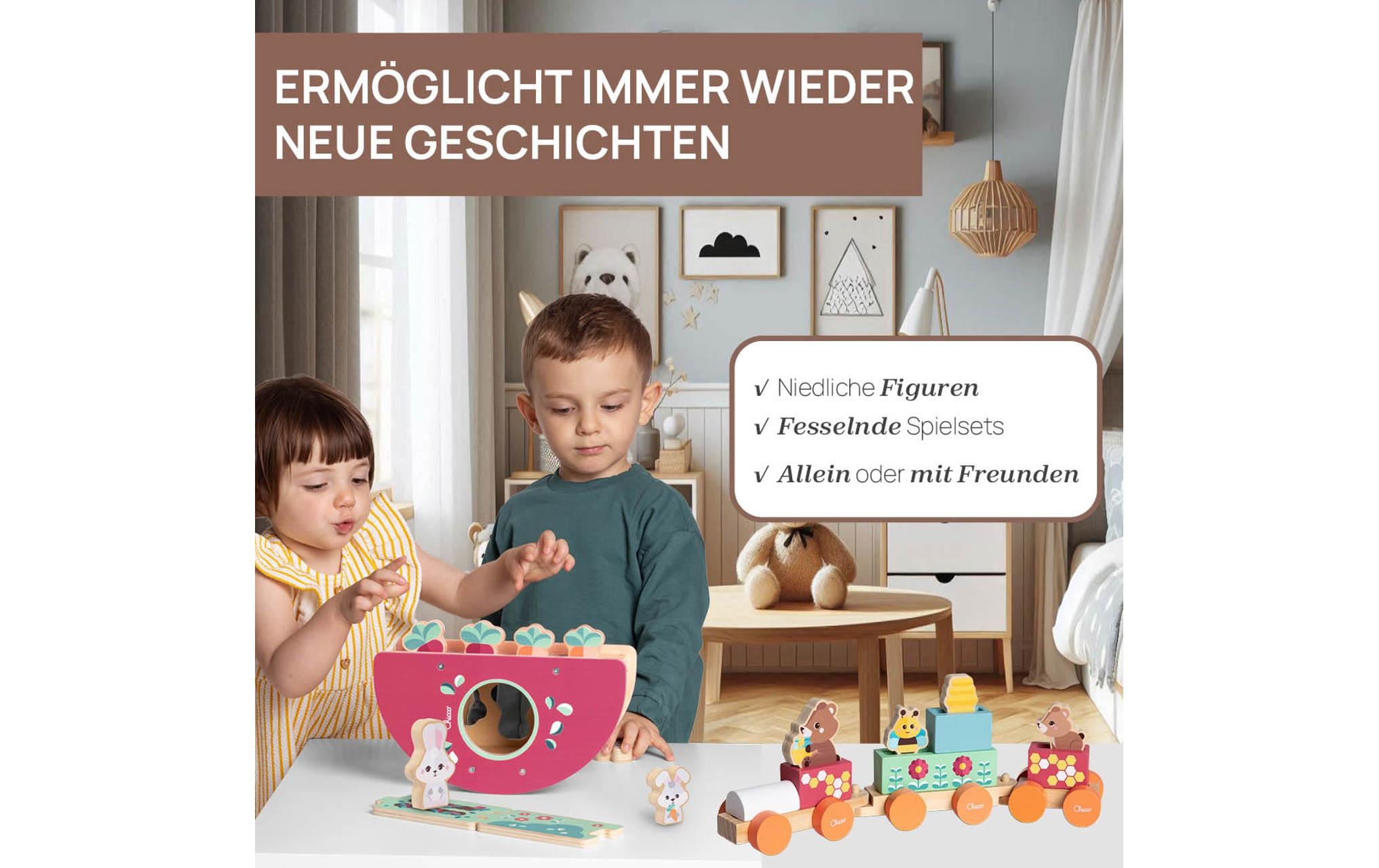 Chicco Spielzeug-Zug »My Wood Friends – Teddys Zug«, Holzart: Kiefer, Schima