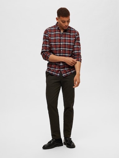 SELECTED HOMME Langarmhemd »SLHSLIMOWEN-FLANNEL SHIRT LS NOOS«