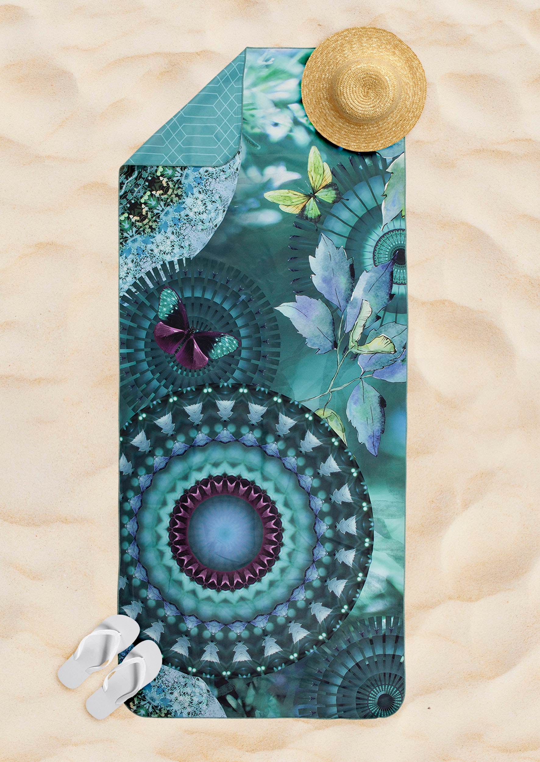 hip Reisehandtuch »Luciano«, (1 St., Strandtuch 50 x 100 cm), Mikrofaser, 75x180, Schnelltrocknend, Reisen, Sport, Yoga, Wendeoptik