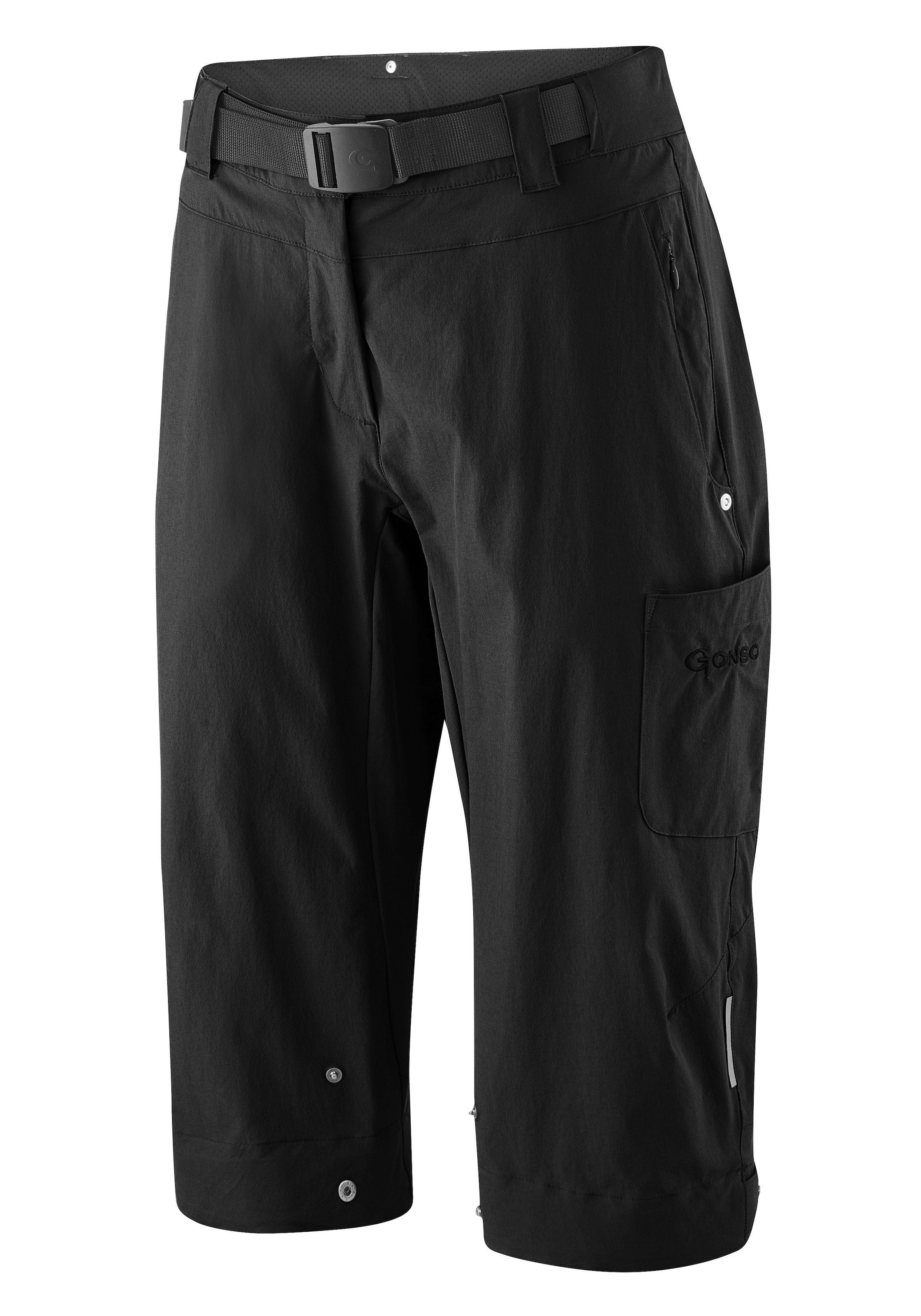 Gonso Fahrradhose »Ruth 3/4«, Damen 3/4 Radhose, Innenhose mit Sitzpolster, Bund inkl. Gürtel