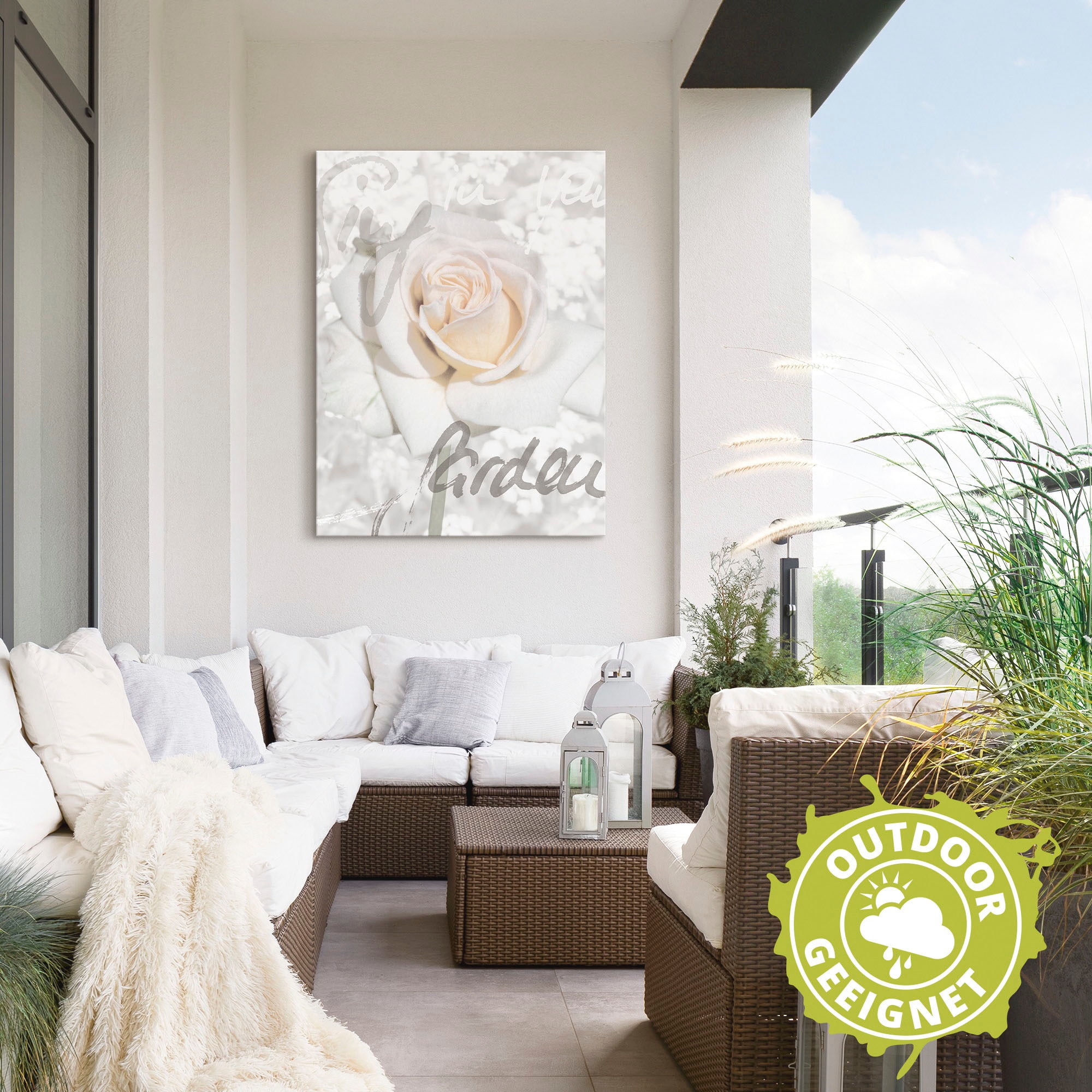 Artland Wandbild »In Lettern - Rose«, Blumen, (1 St.), als Alubild, Outdoorbild, Leinwandbild, Poster in verschied. Grössen