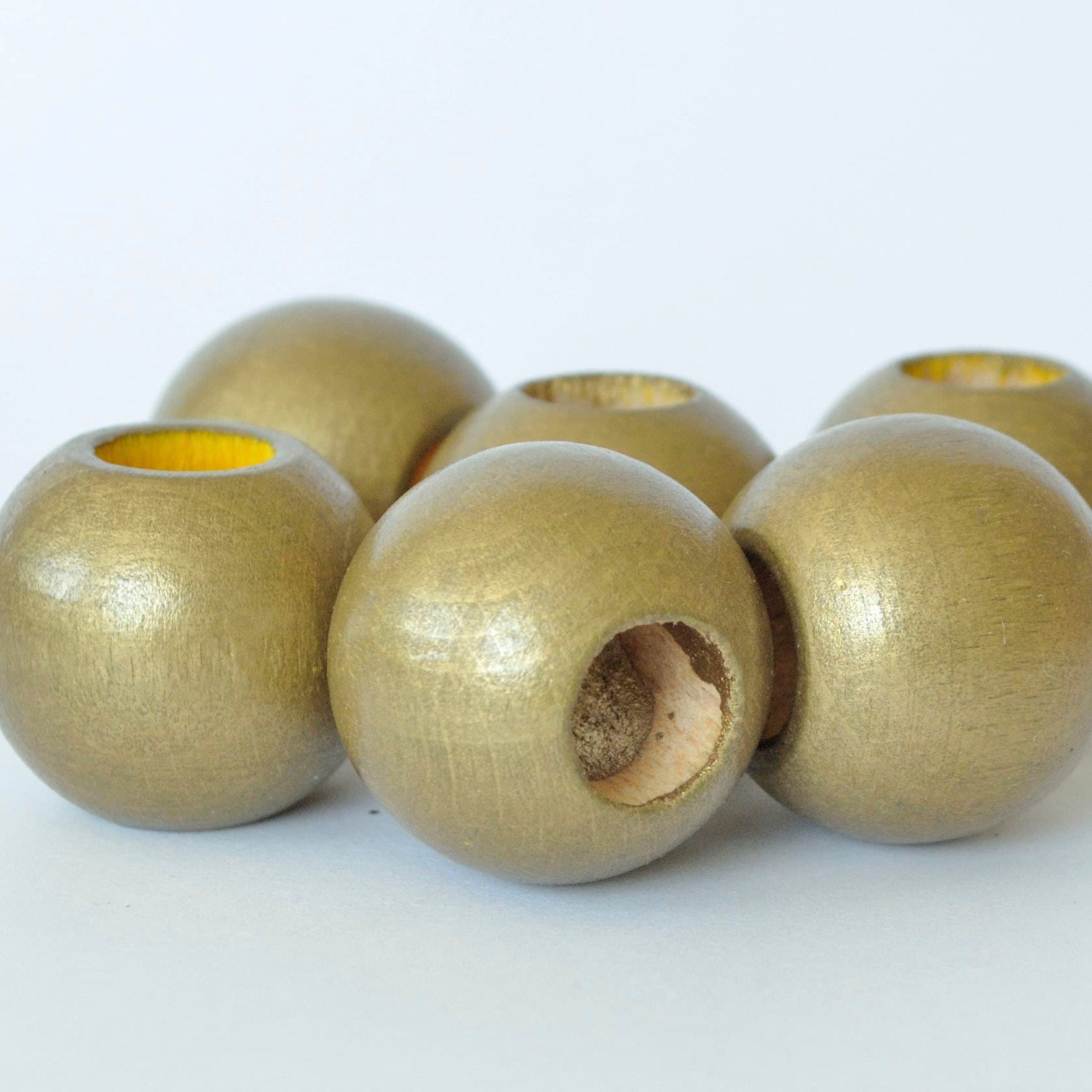 Kutti Gardinenbefestigungen Ersatzteile »Holzkugel, Schlaufenkugel, Ø 25 mm«, (7 St.), Deko für Raffrollos und Scheibengardinen