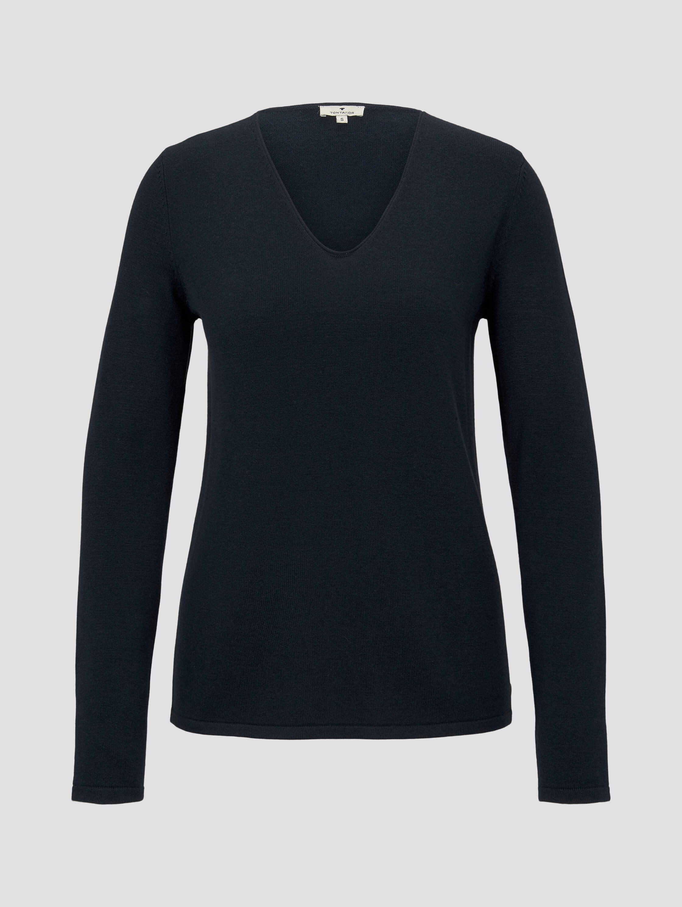 TOM TAILOR V-Ausschnitt-Pullover, mit V-Ausschnitt
